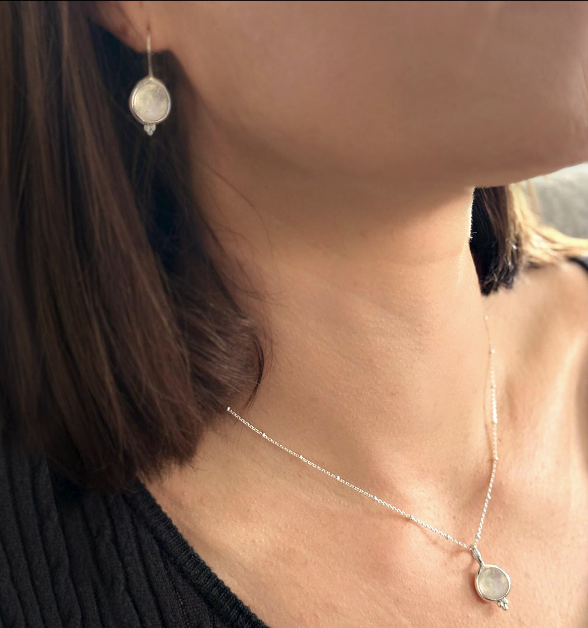 Moonstone 'You Are Loved' Hook Earrings In Gold Vermeil