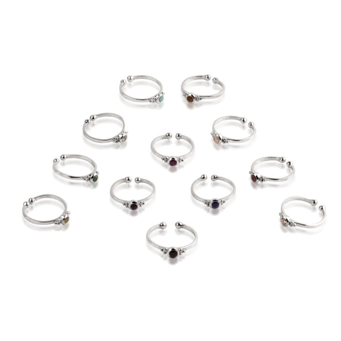 June Birthstone Toe/Midi Ring In Sterling Silver-Moonstone