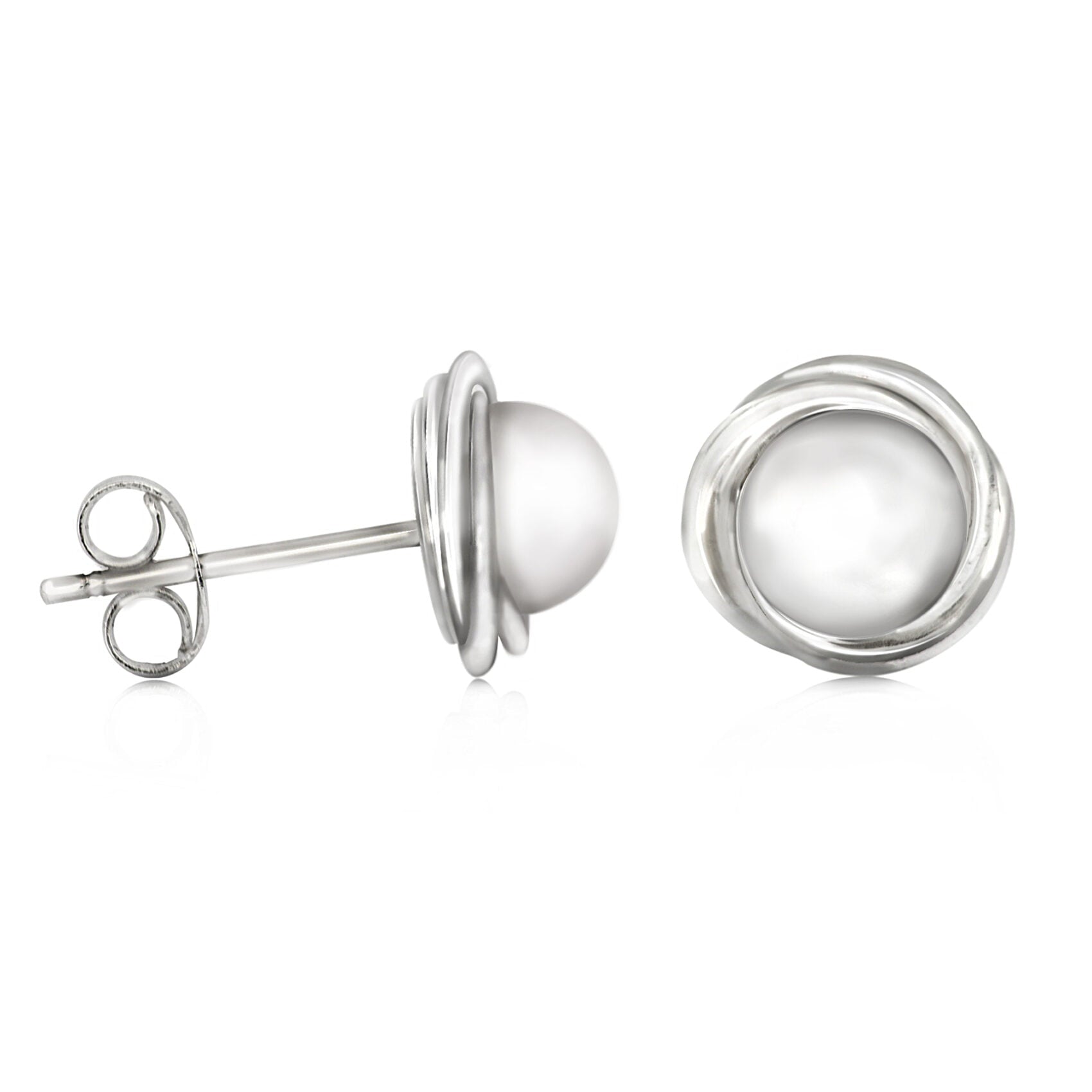 Elegant Fresh Water Pearl Studs in 925 Sterling Silver