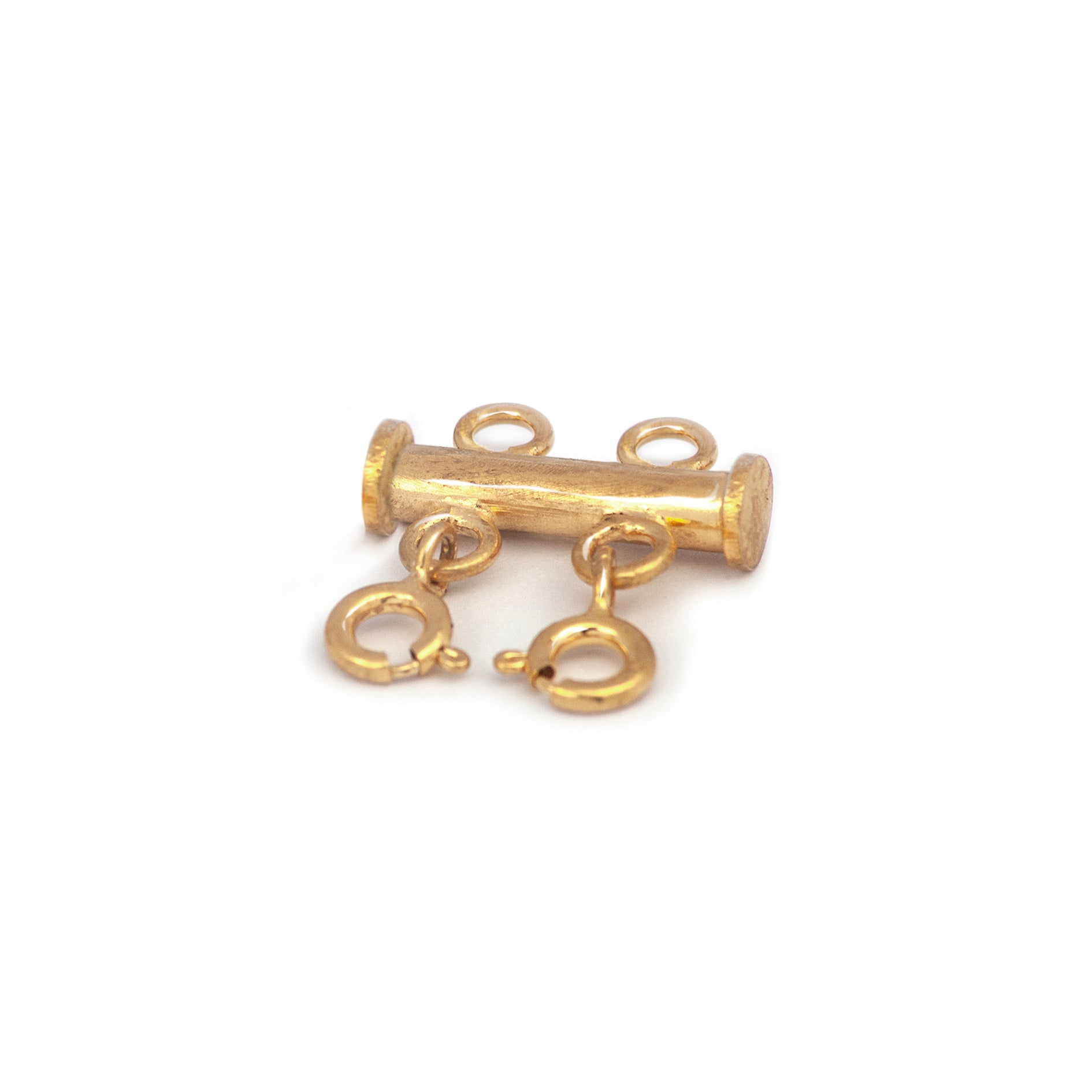 2 Row Ring Bolt Slider Clasp in Gold Vermeil