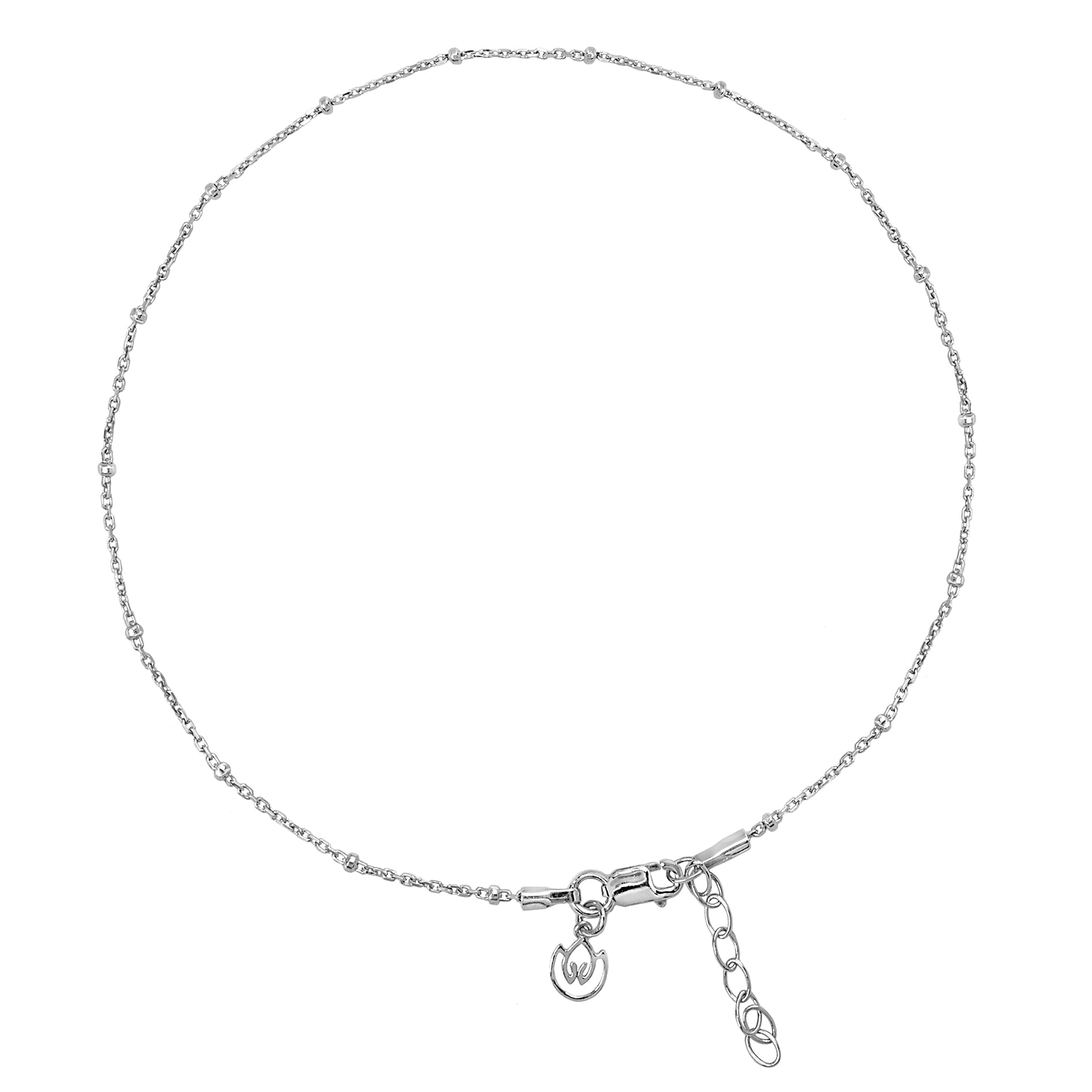 Satellite Chain Anklet in Sterling Silver and Gold Vermeil