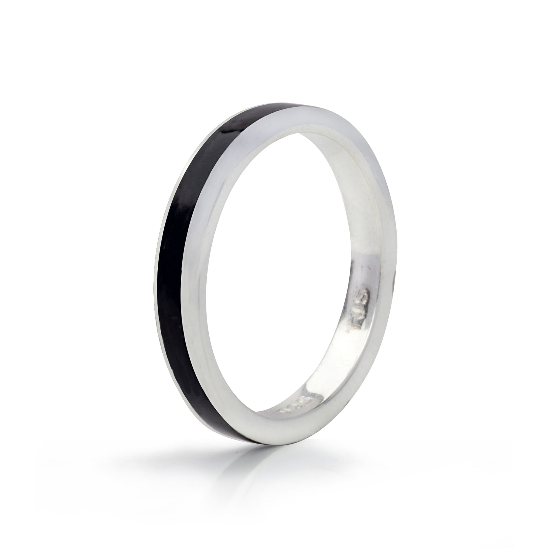 Colorful Stackable Enamel Band Rings in Sterling Silver