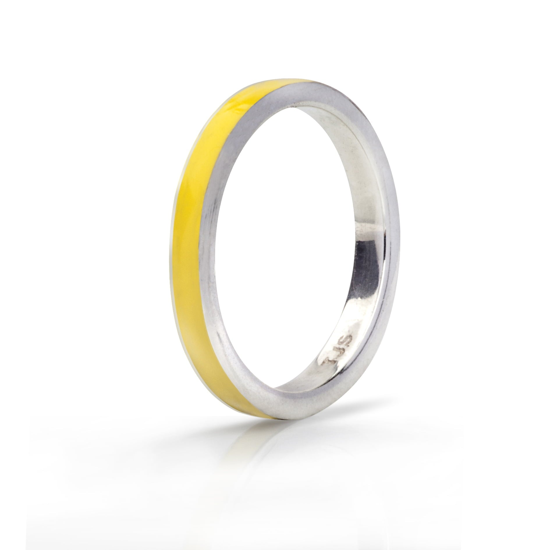Colorful Stackable Enamel Band Rings in Sterling Silver
