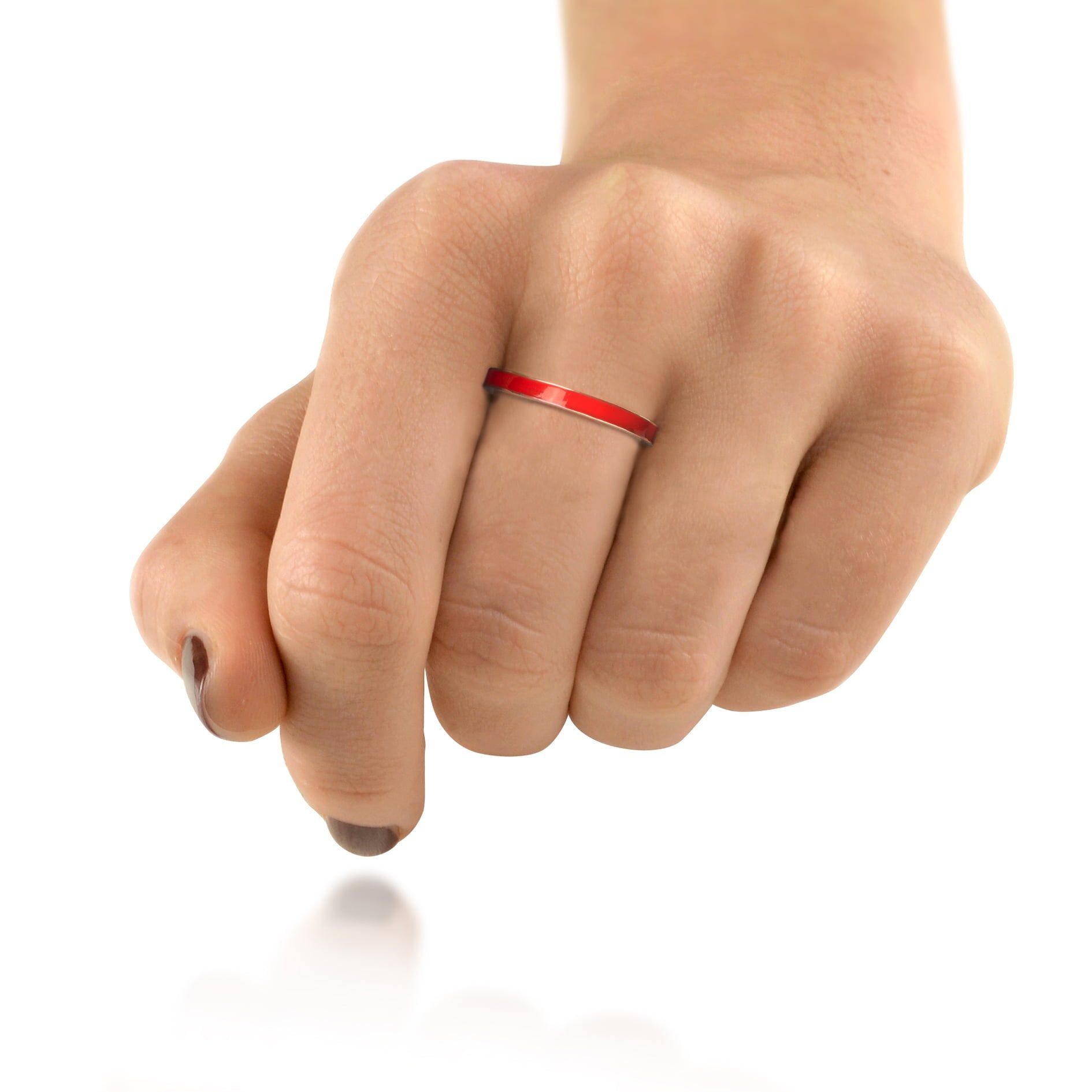 Colorful Stackable Enamel Band Rings in Sterling Silver