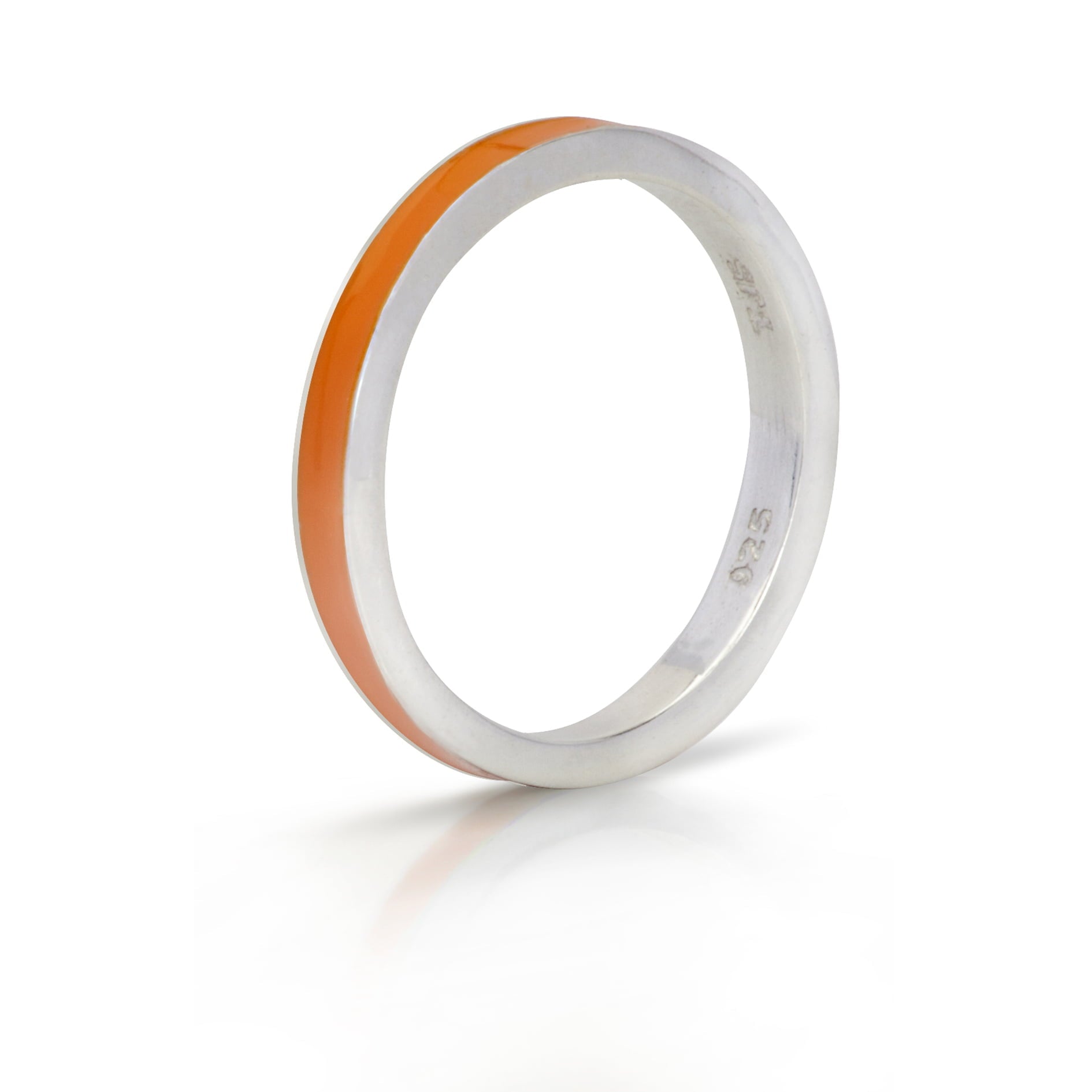 Colorful Stackable Enamel Band Rings in Sterling Silver