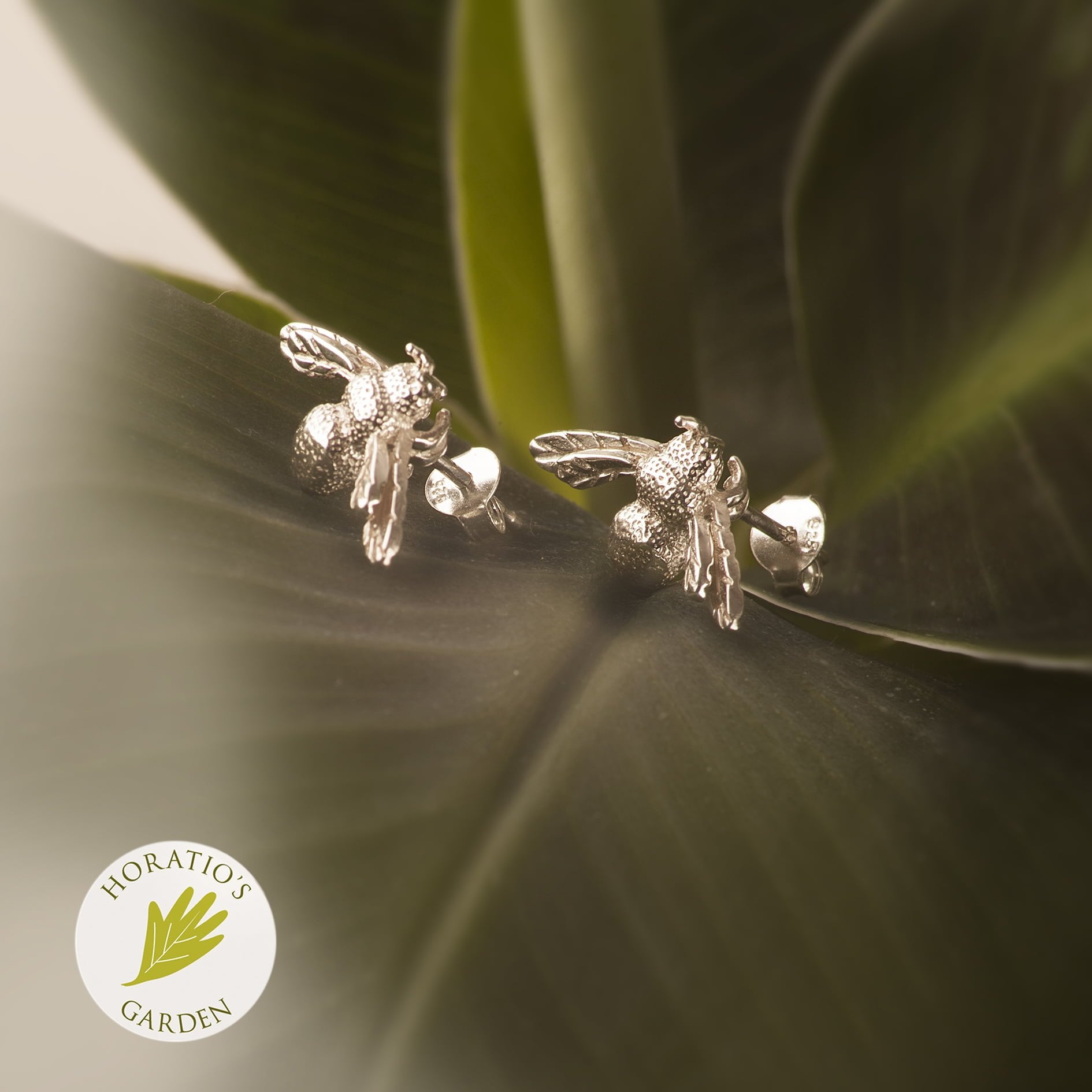 Bee Studs/Hooks Earrings in Sterling Silver