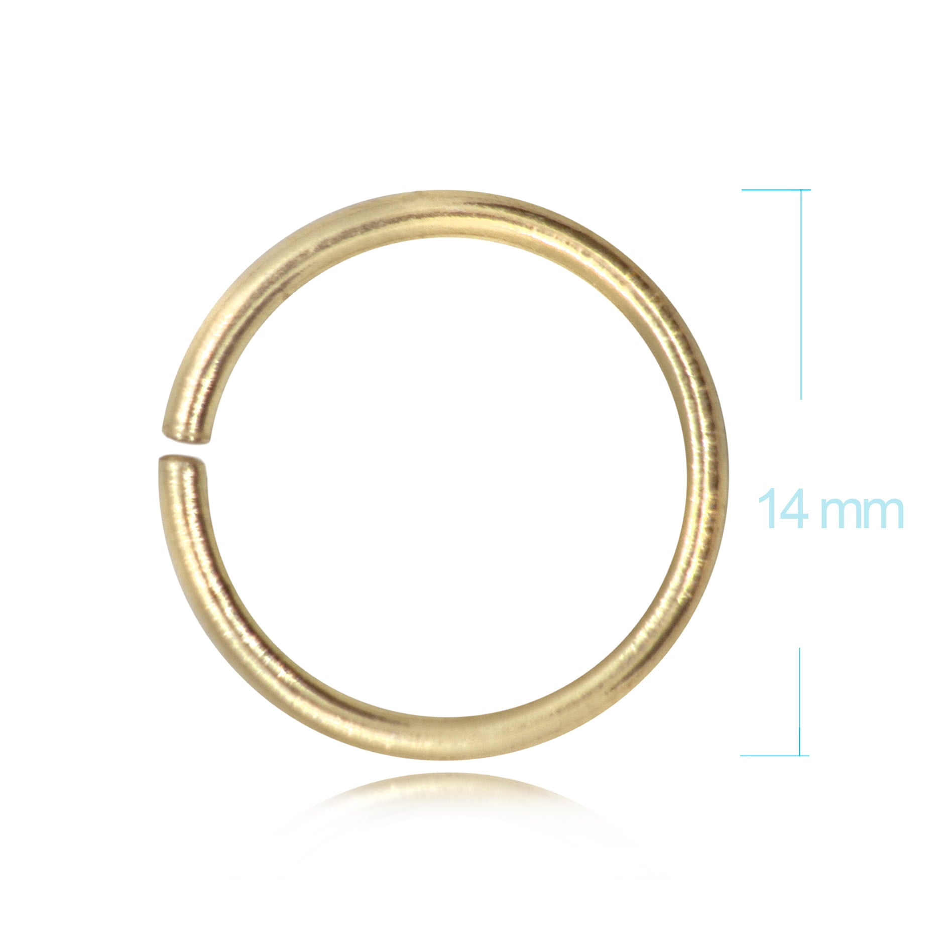 Strong Open Jump Rings in Gold Vermeil - 14mm Diameter - 1.5mm Thickness