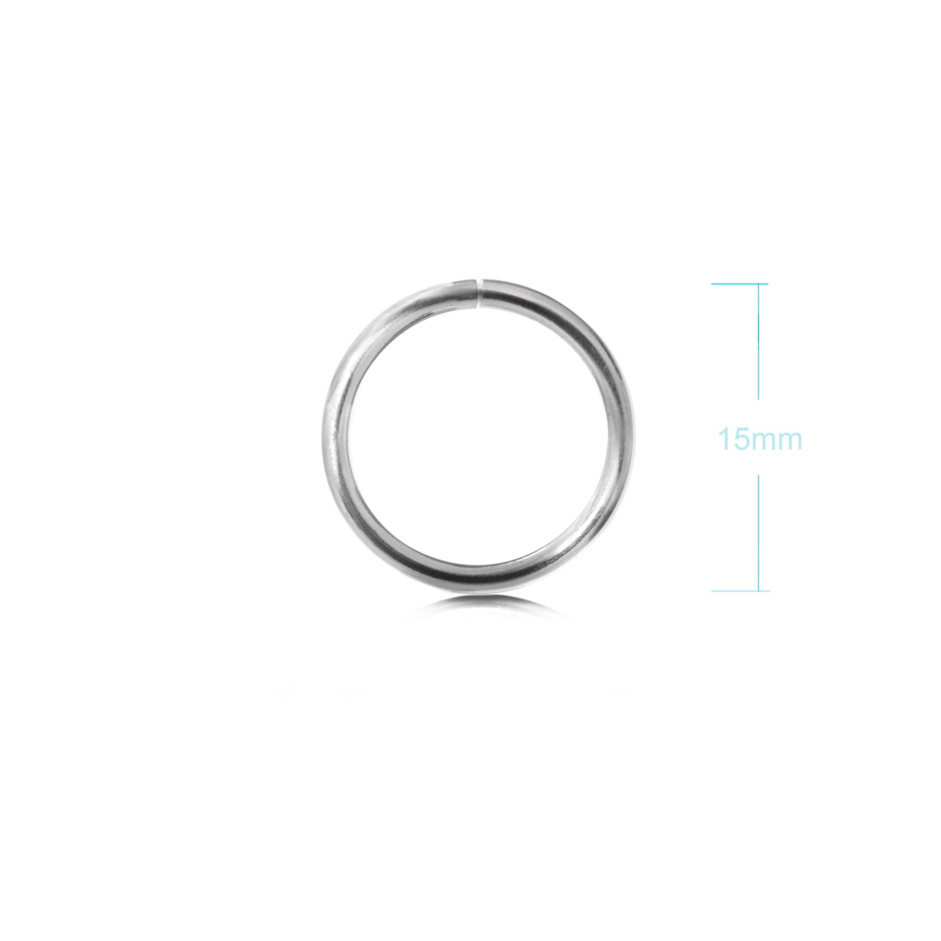 Extra Strong Open Jump Rings in Sterling Silver ‚15mm Diameter ‚2.5mm Thickness