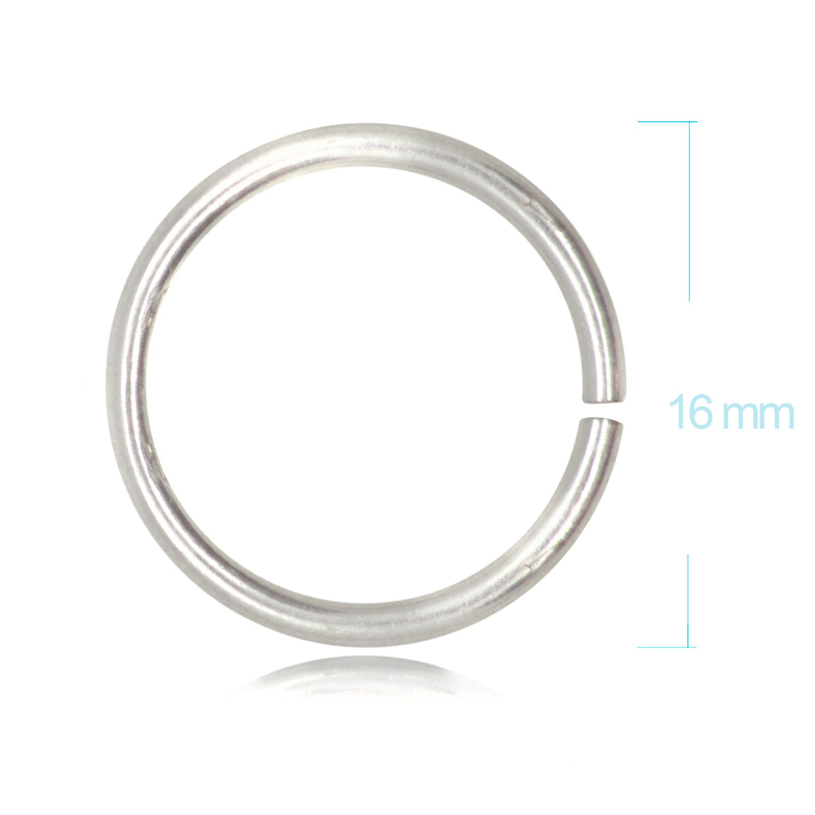 Strong Open Jump Rings in Sterling Silver - 16mm Diameter - 1.5mm Thickness