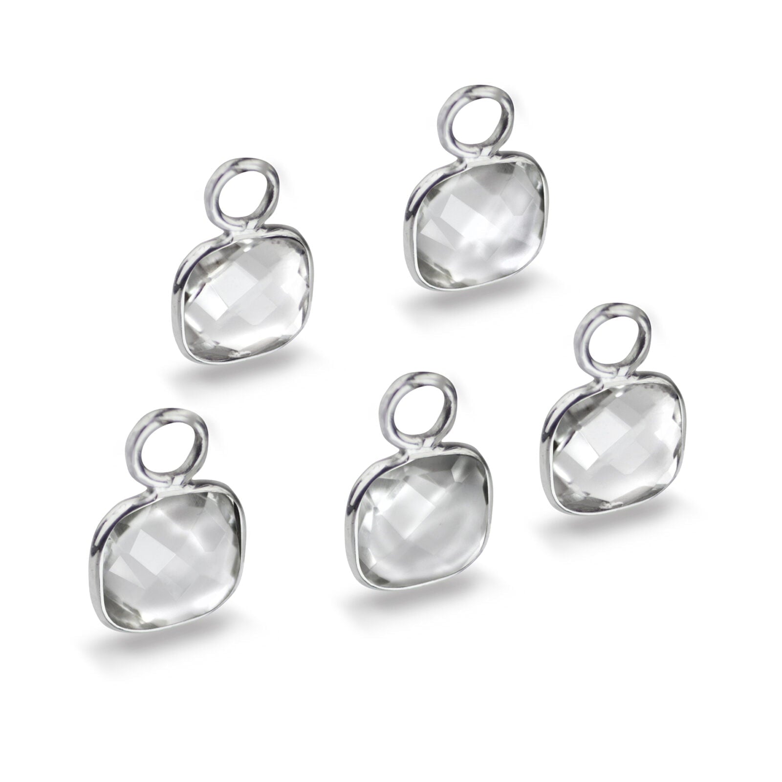 Cushion Shaped 7mm Faceted Crystal Connectors