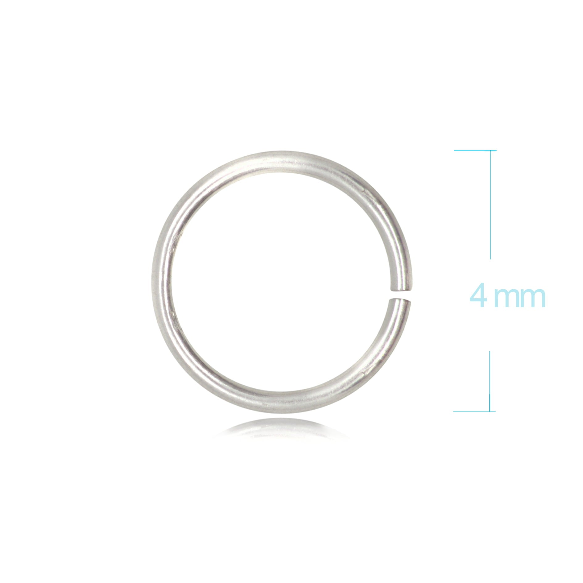 Open Jump Rings in 925 Sterling Silver - 4mm Diameter - 0.9mm Thickness