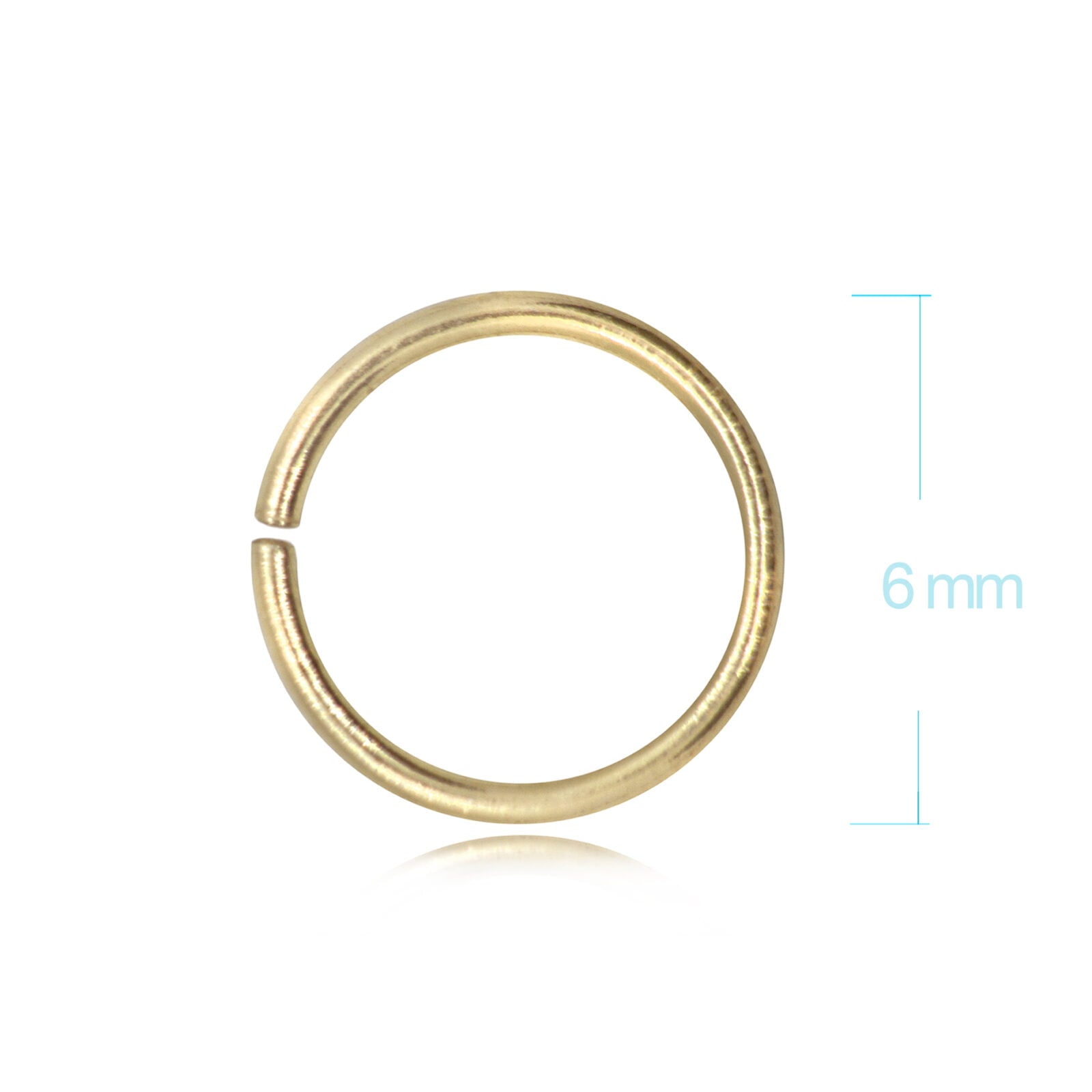 Strong Open Jump Rings in Gold Vermeil - 6mm Diameter - 1.5mm Thickness