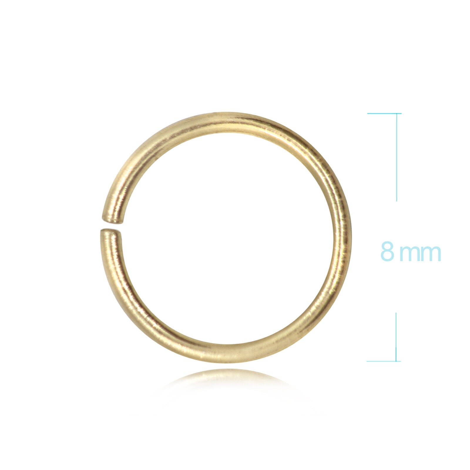 Open Jump Rings in Gold Vermeil - 8mm Diameter - 0.9mm Thickness