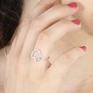 Big Open Heart Ring in Sterling Silver
