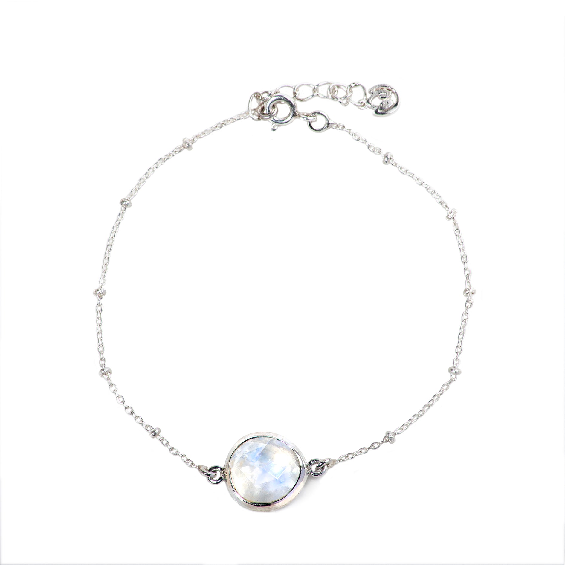 Moonstone 'You Are Loved' Bracelet In Sterling Silver