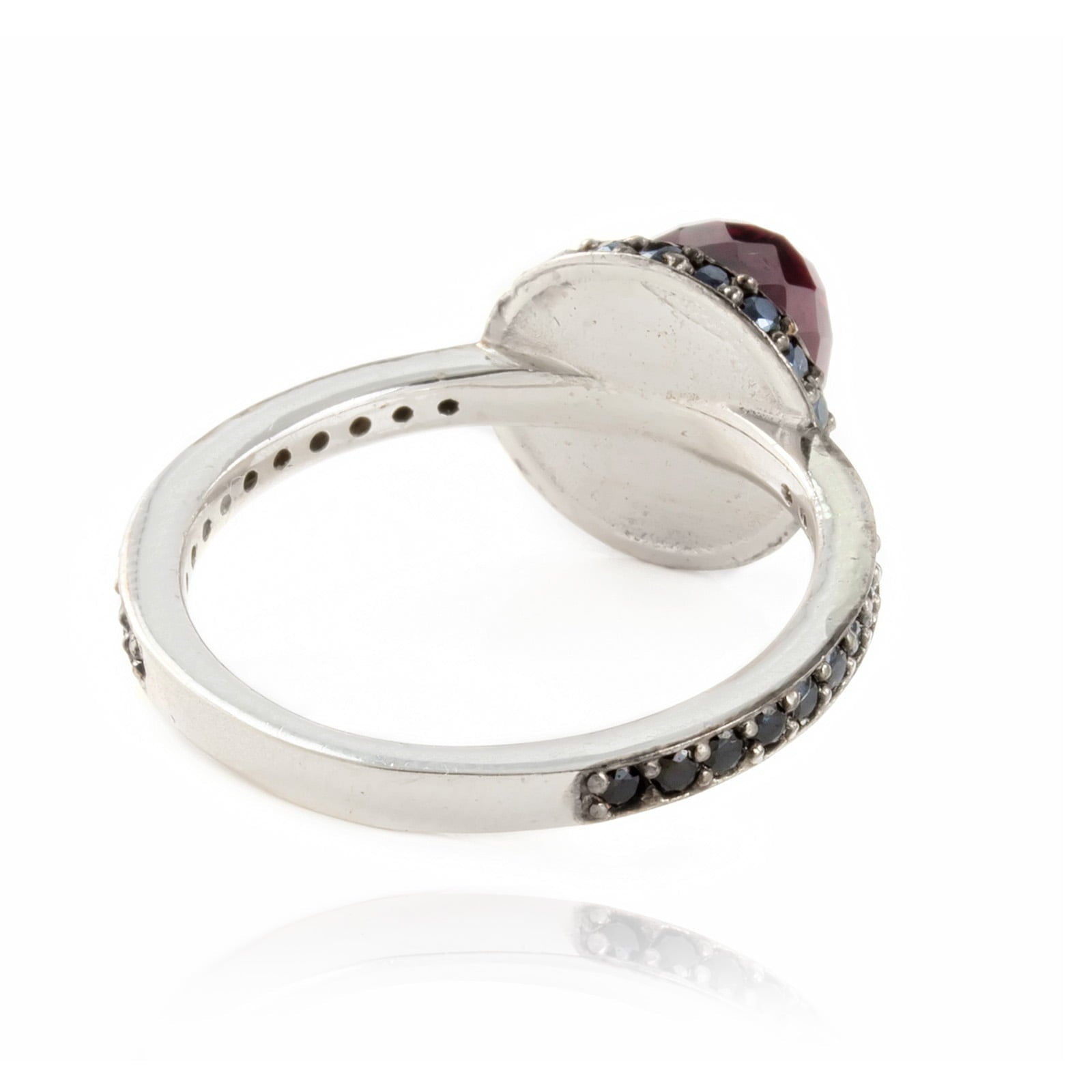 Istanbul Night Garnet and Black Spinel Ring in Sterling Silver