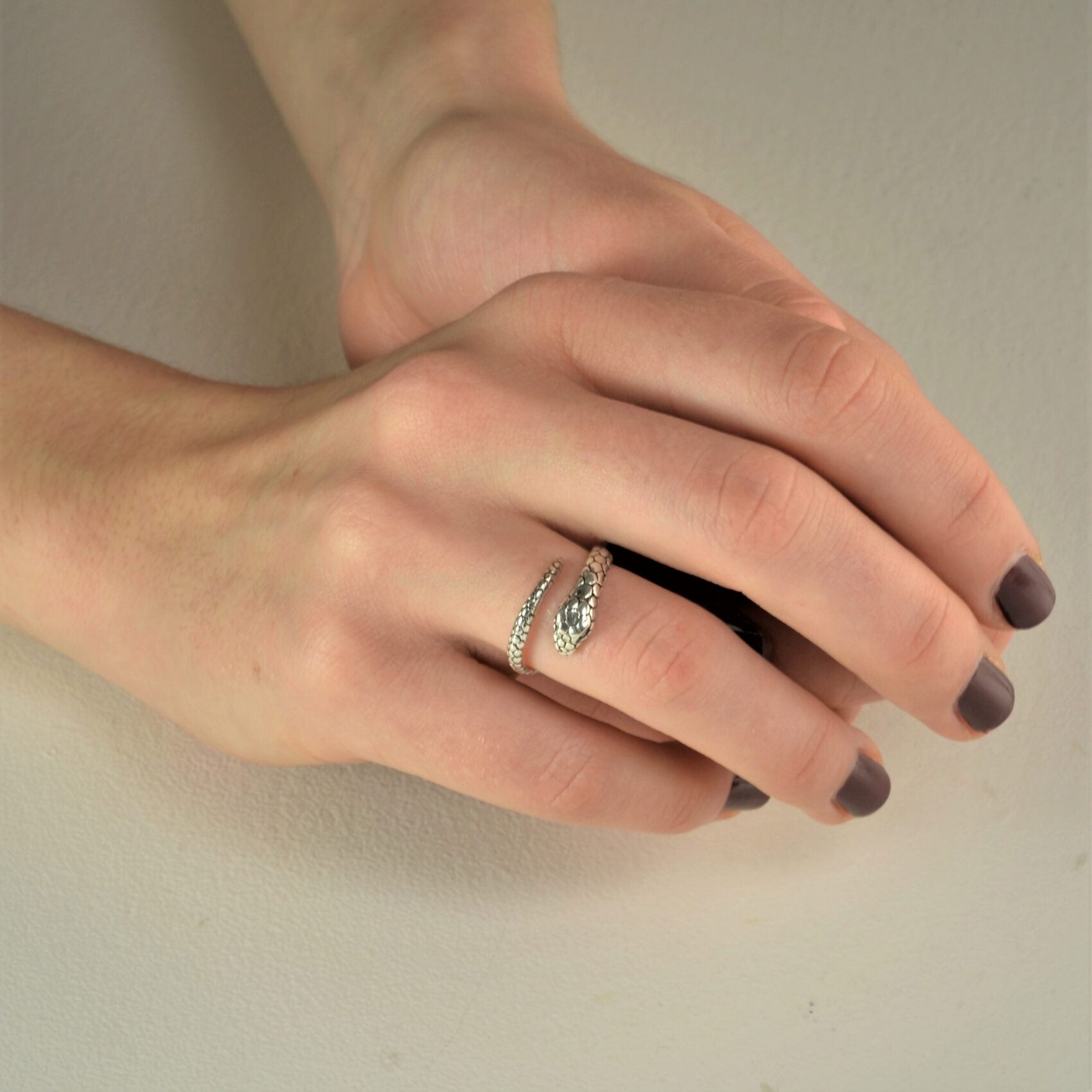 Adjustable Snake Ring in Sterling Silver