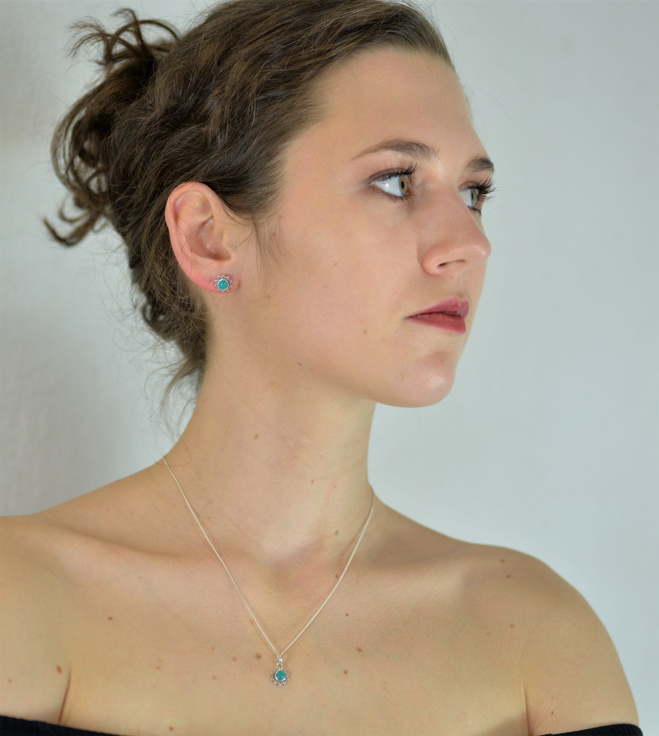 Turquoise Star Motif Jewellery set in 925 Sterling Silver