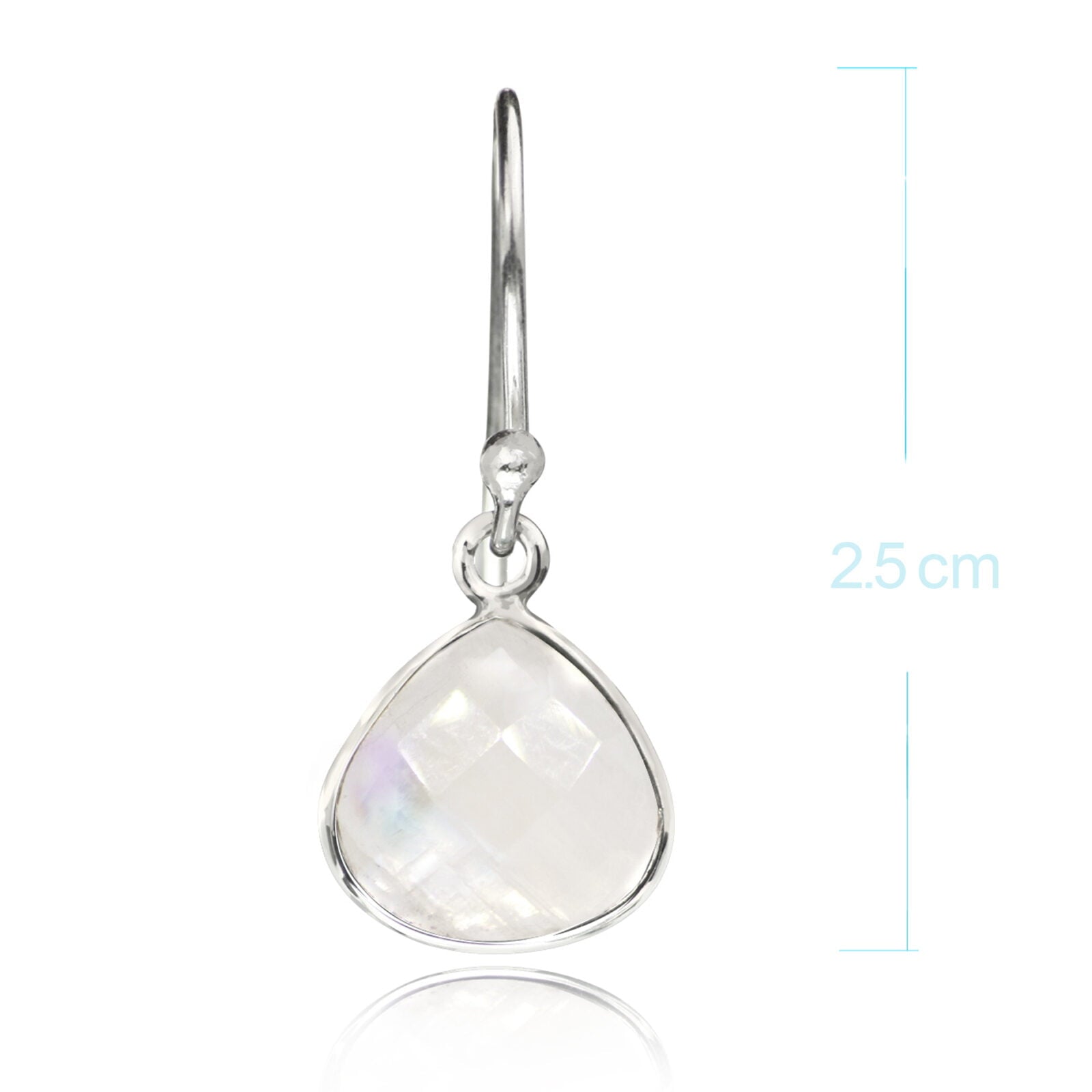 Teardrop Earrings with Moonstone and Sterling Silver
