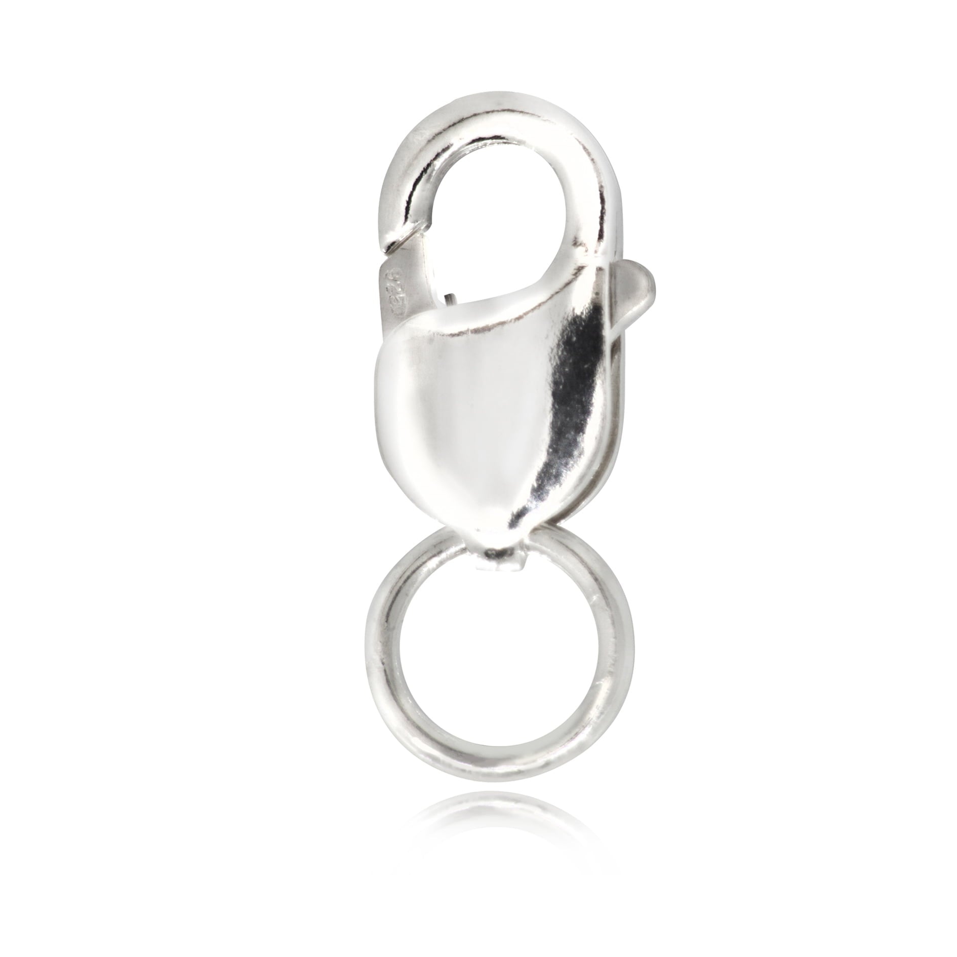 Oval-Shaped Lobster Clasp Finding in 925 Sterling Silver - 12mm