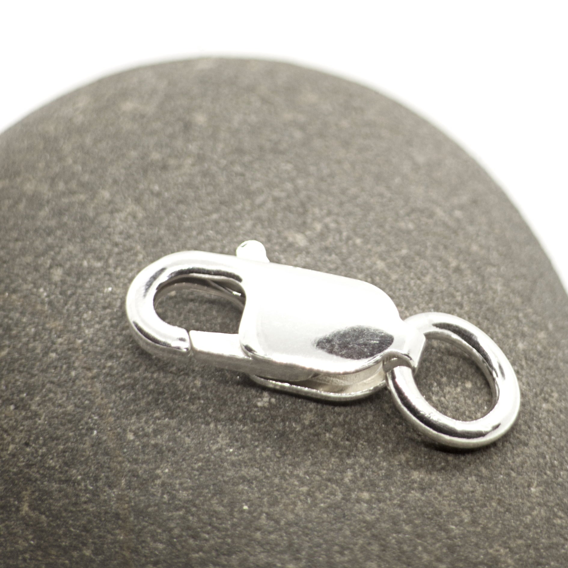Oval-Shaped Lobster Clasp Finding in 925 Sterling Silver