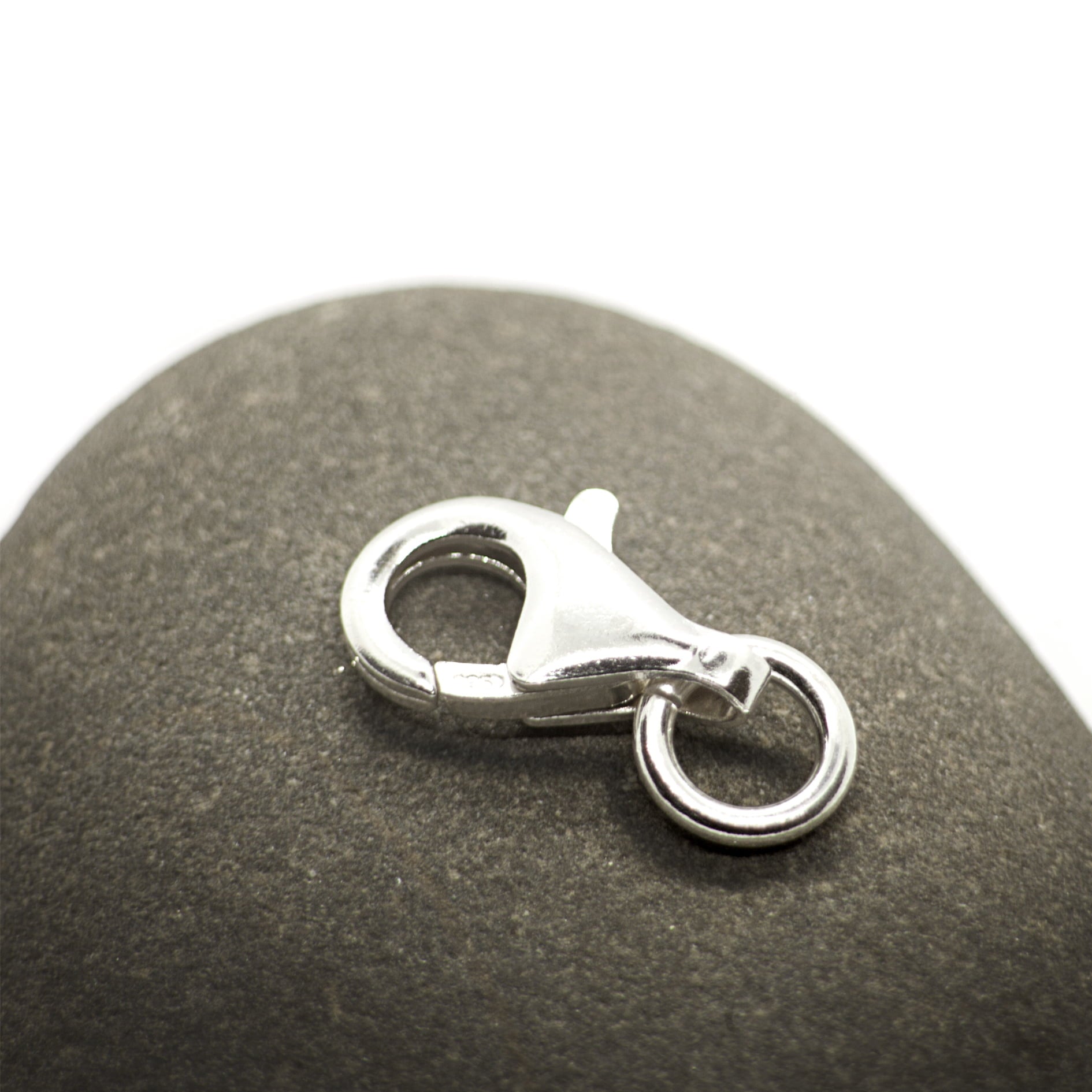 Pear-Shaped Lobster Clasp Finding in Sterling Silver - 12mm