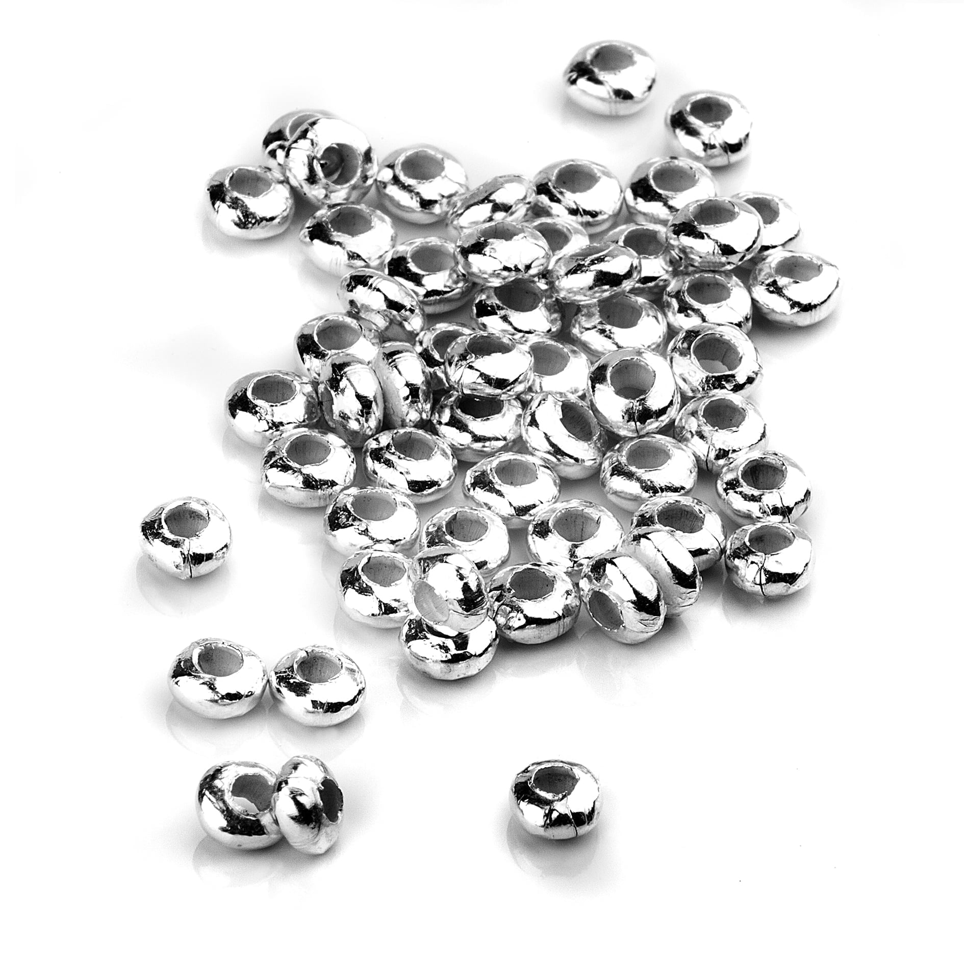 Plain Rondelle Spacer Beads in Sterling Silver