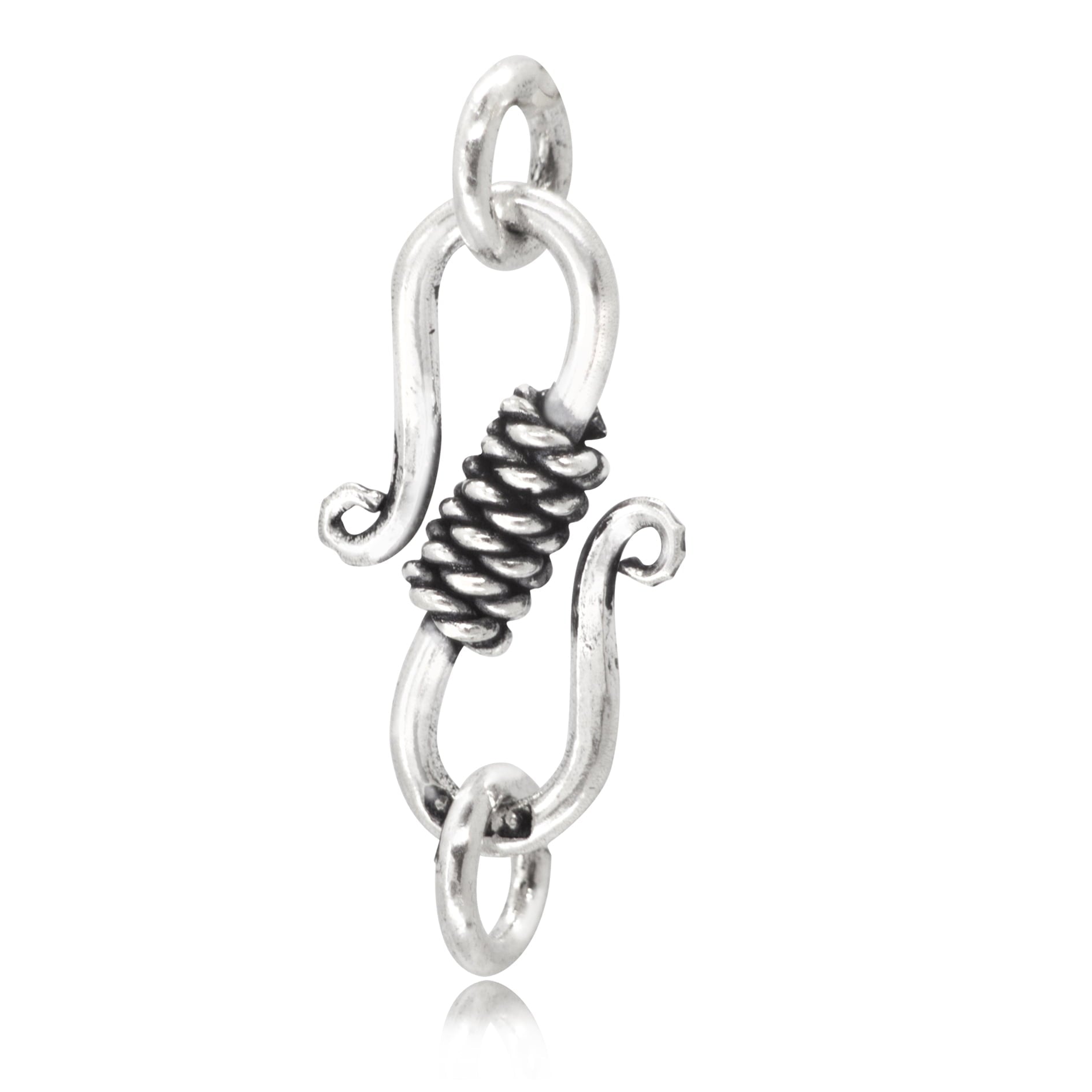 S Hook Clasp Finding for Necklace or Bracelet, in Sterling Silver - 20mm
