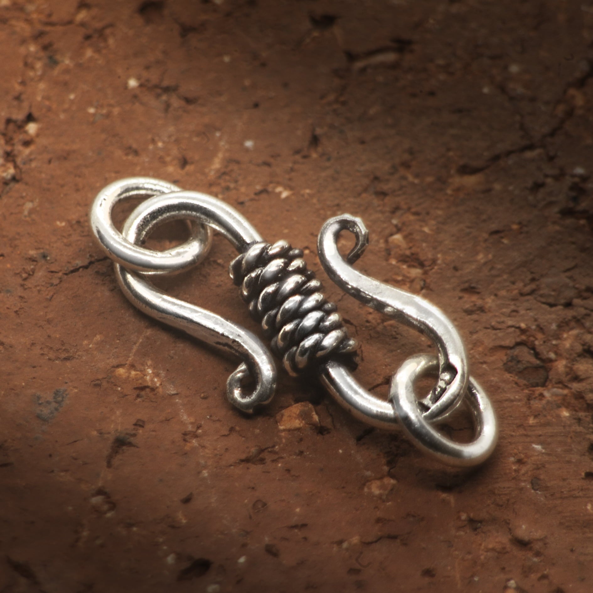 S Hook Clasp Finding for Necklace or Bracelet, in Sterling Silver - 20mm