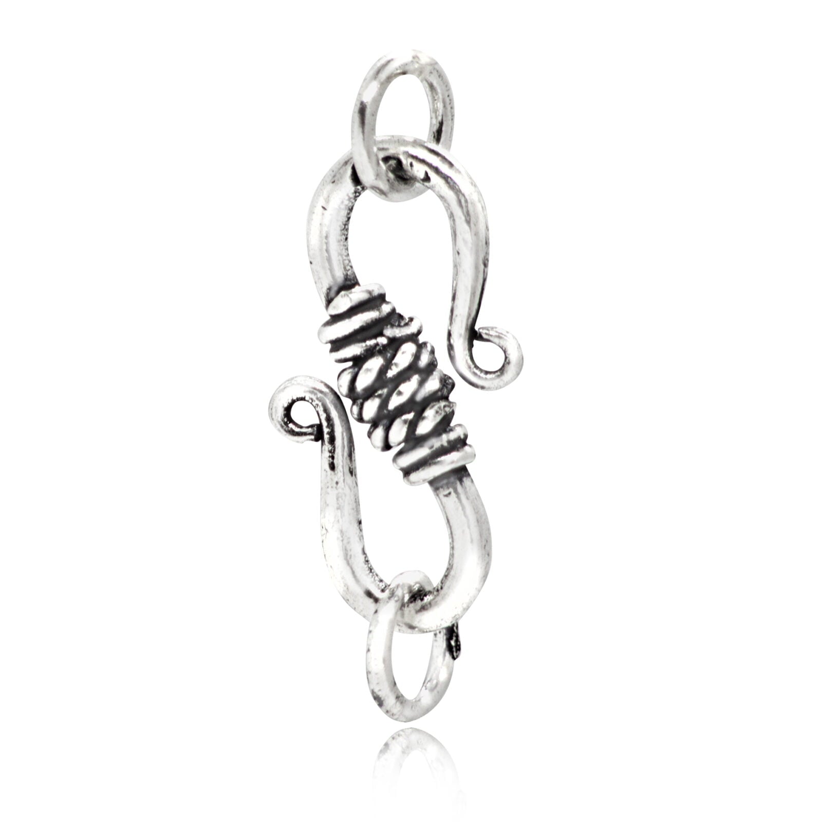 S Hook Clasp Finding for Necklaces or Bracelets, in 925 Sterling Silver - 20mm Length