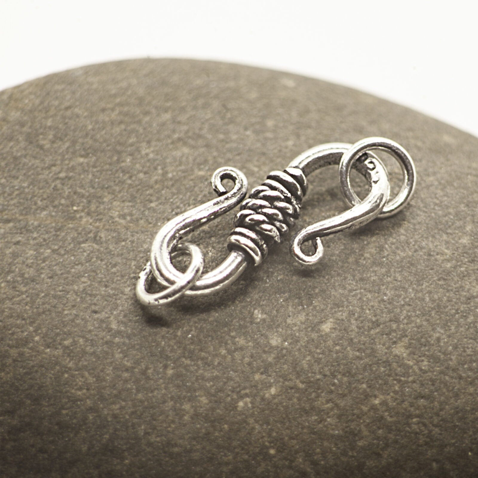 S Hook Clasp Finding for Necklaces or Bracelets, in 925 Sterling Silver - 20mm Length