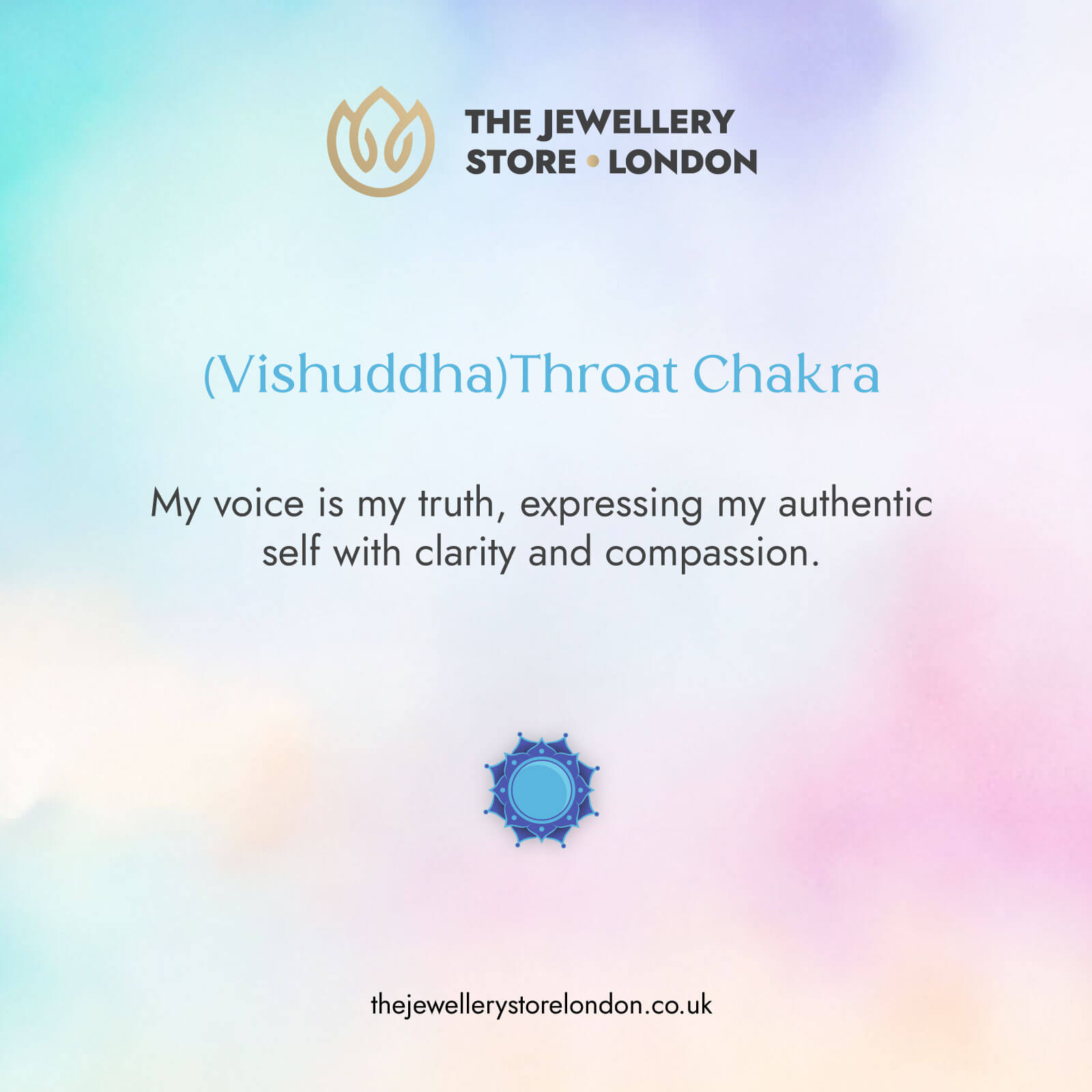 Throat Chakra/Vishuddha Chakra Charm Necklace In Gold Vermeil- Turquoise