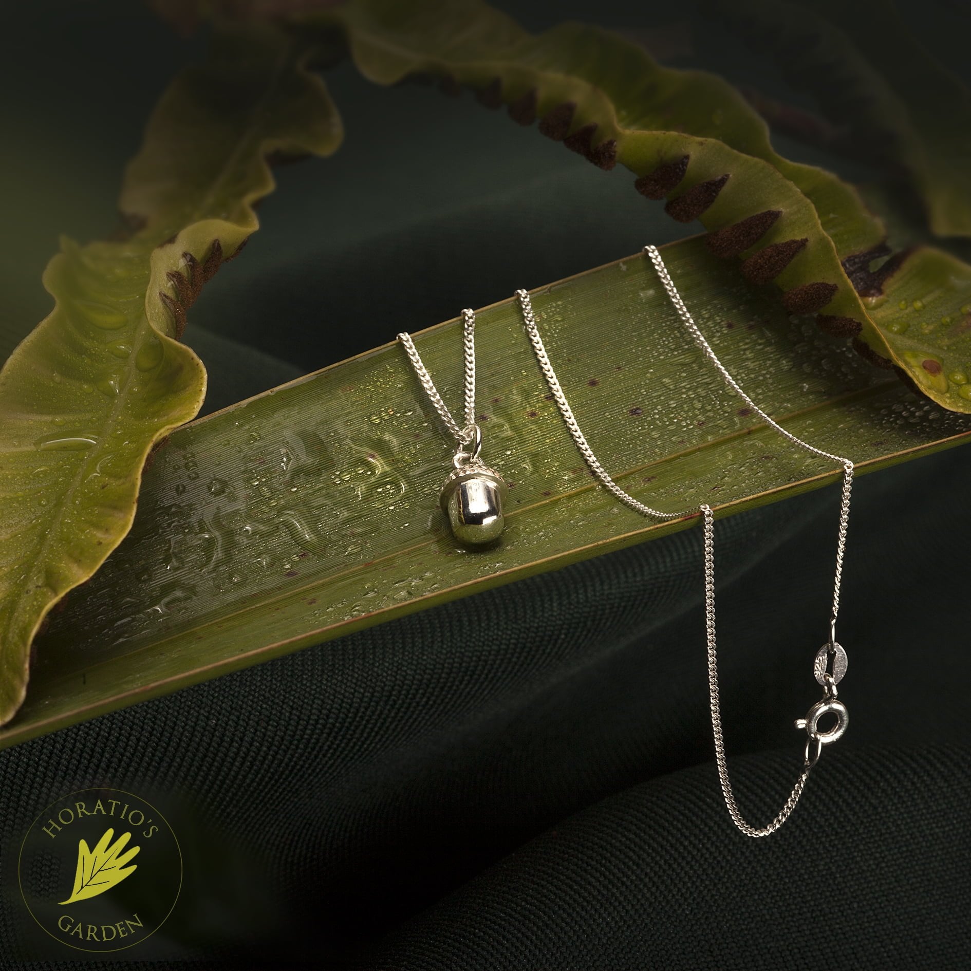 Acorn pendant necklace in sterling silver