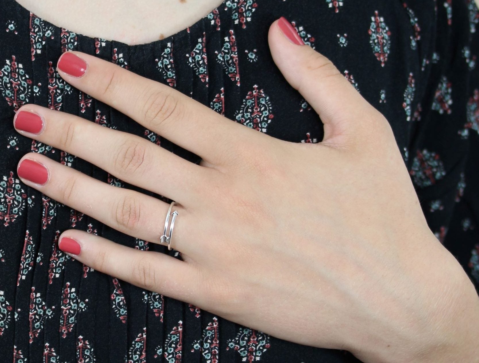 Adjustable Arrow Ring in Sterling Silver