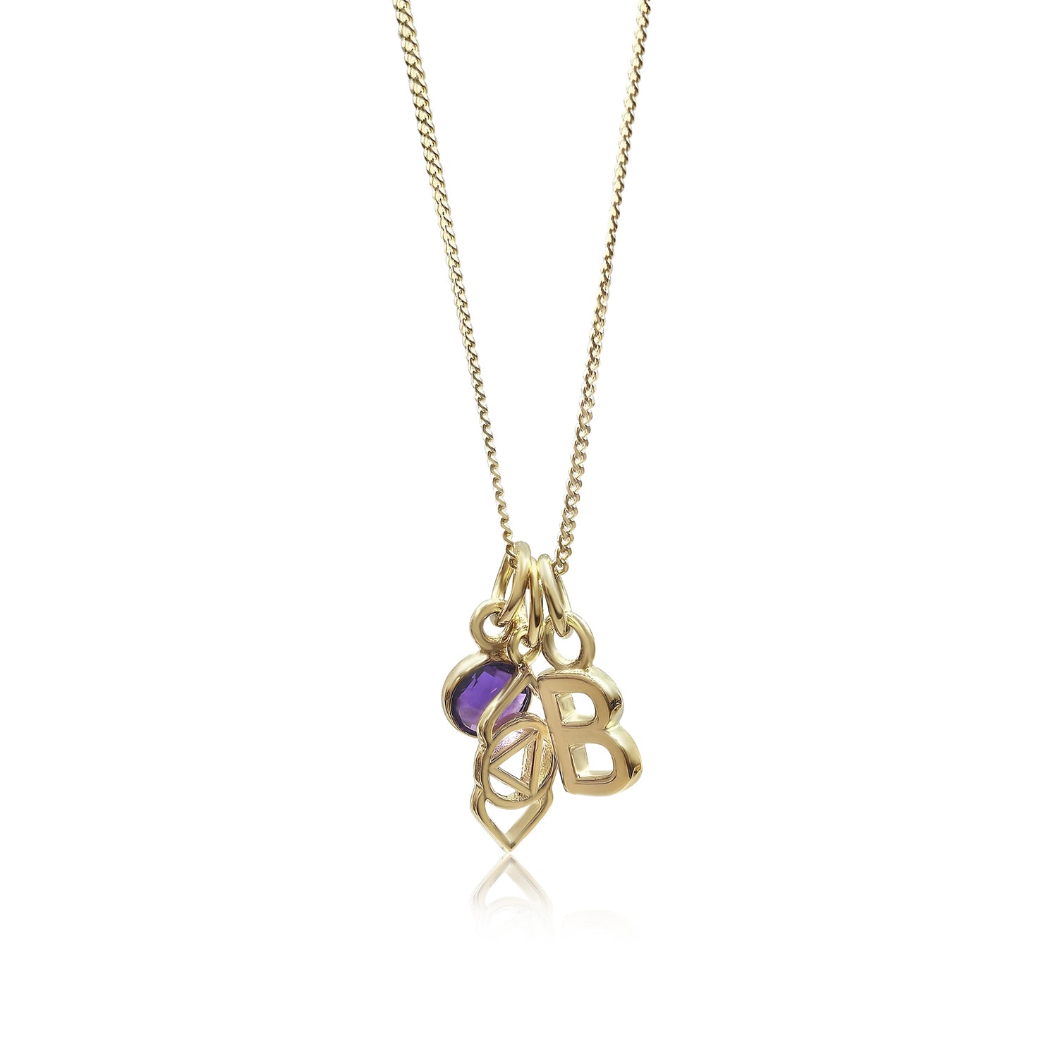 Crown Chakra/Sahastrara Charm Necklace In Gold Vermeil- Moonstone