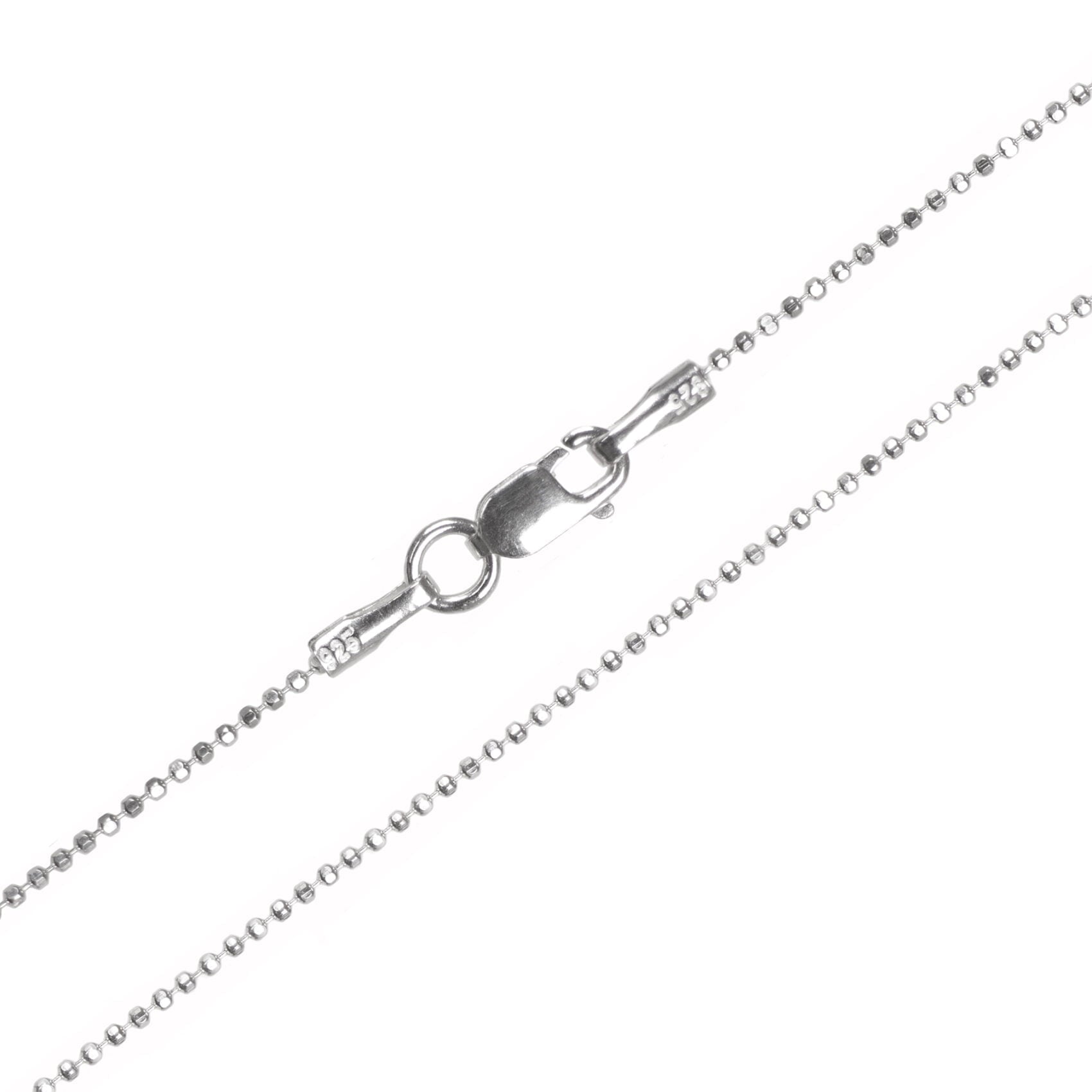 Fine Diamond Cut Ball Chain in Sterling Silver - 16"18"20" 22"Length