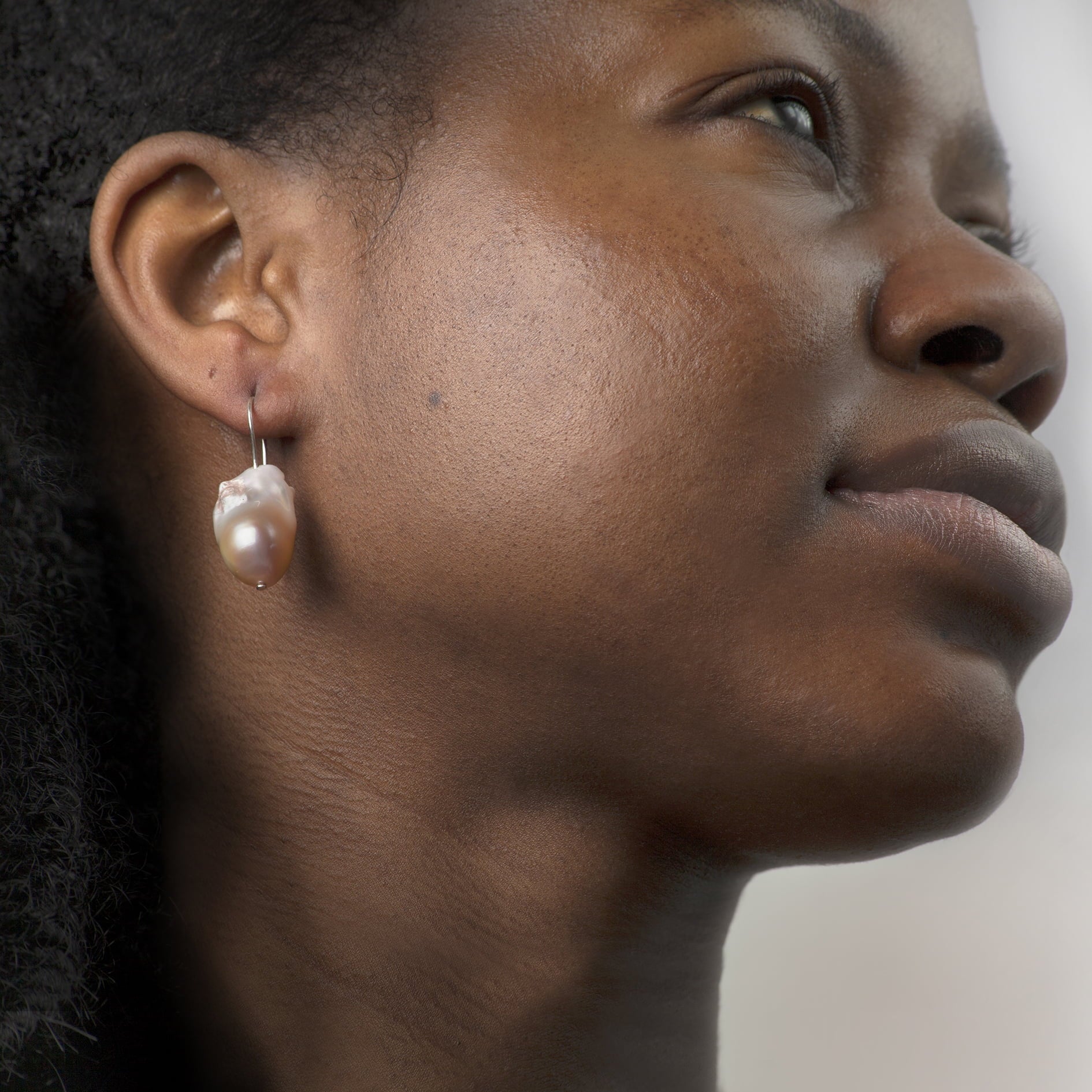 Champagne Baroque Pearl Earrings in Sterling Silver