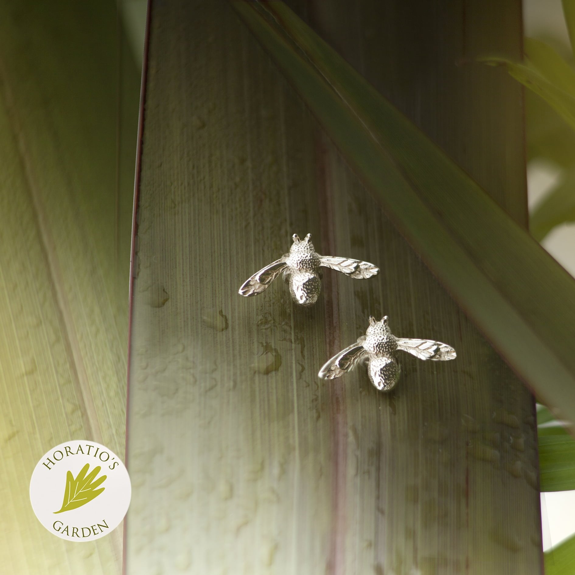 Bee Studs/Hooks Earrings in Sterling Silver