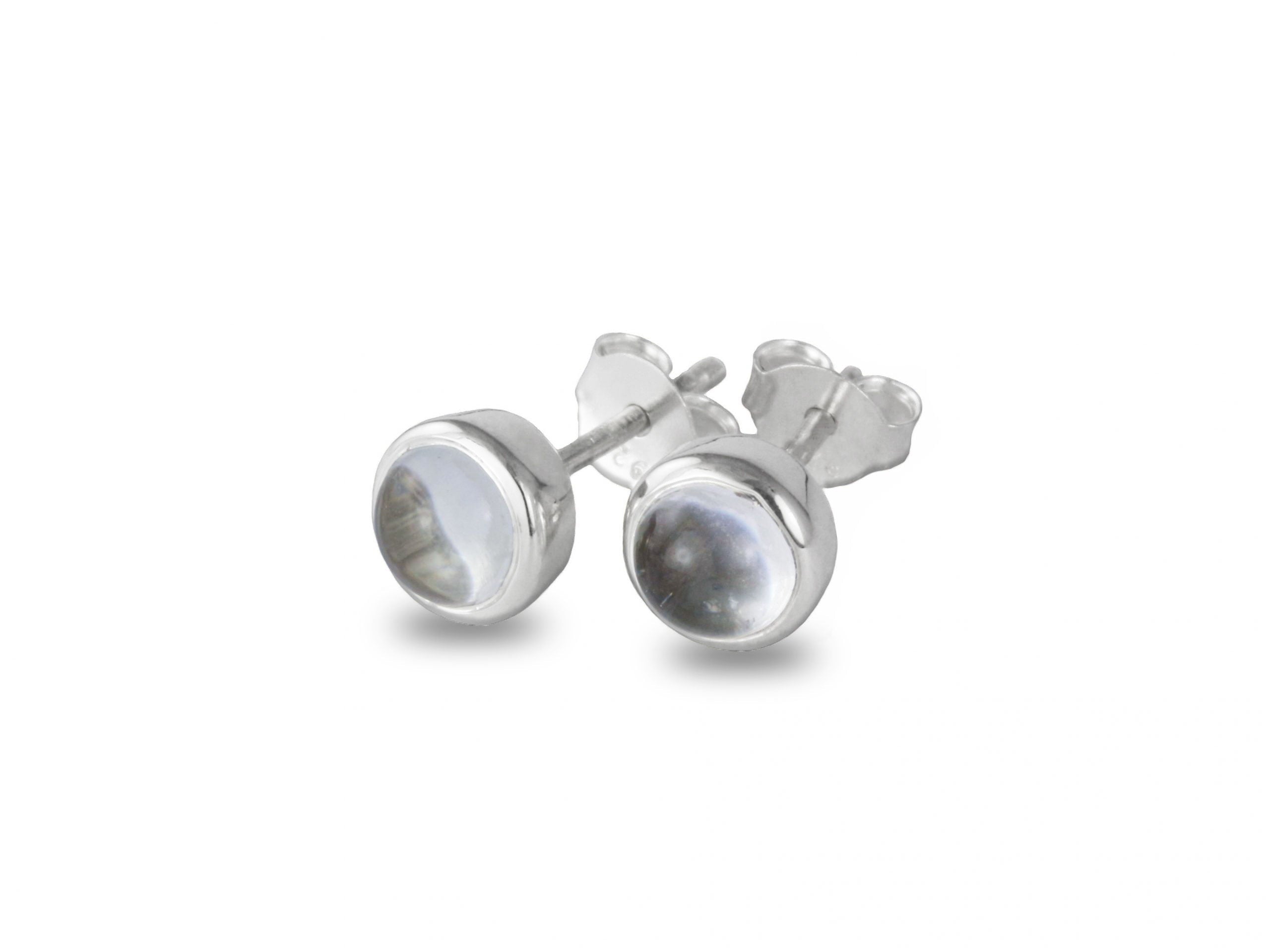 Birthstone Stud Earrings – April– 925 Sterling Silver Crystal Gemstone