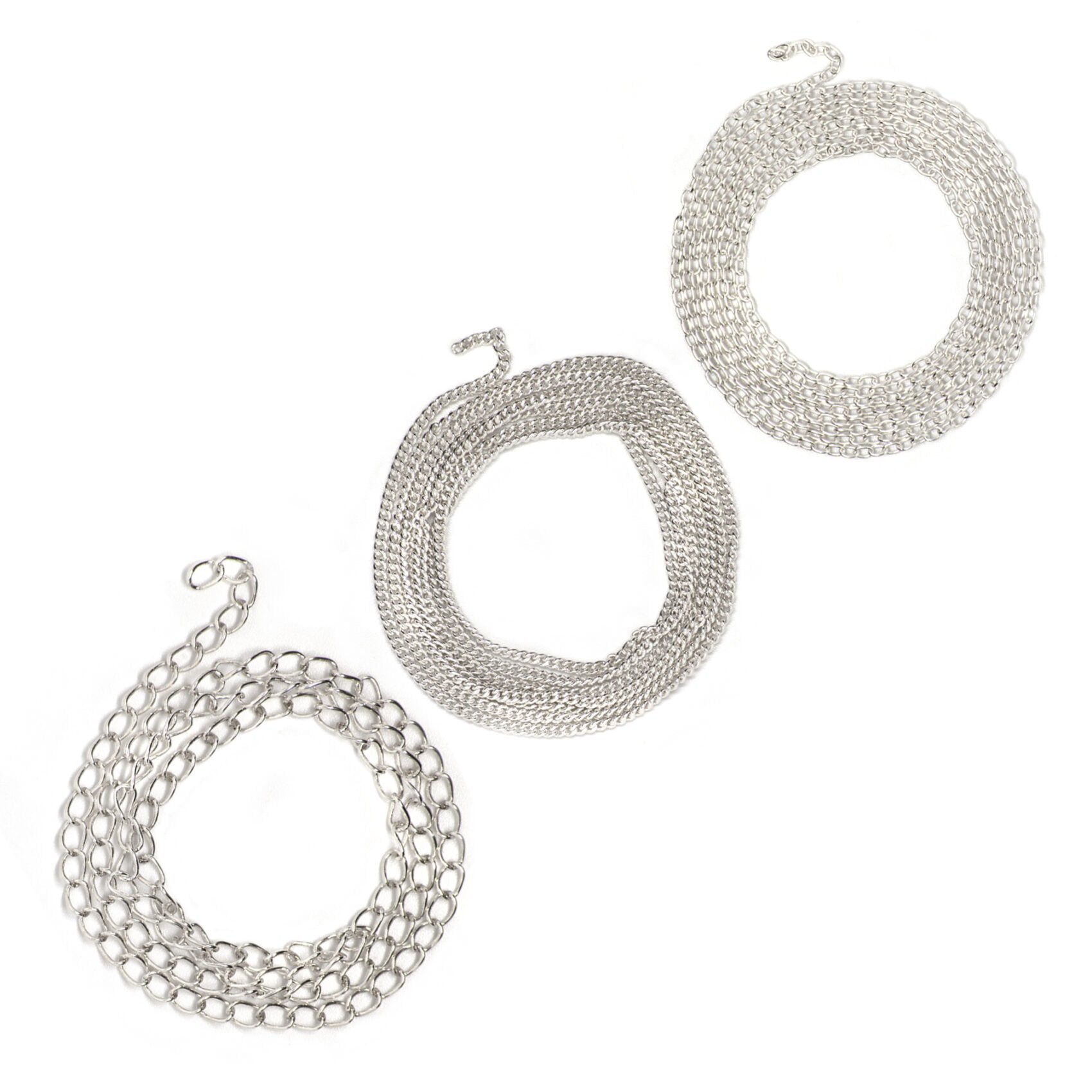 Loose Chain 1 meter in Sterling silver: Extension, Curb and Link