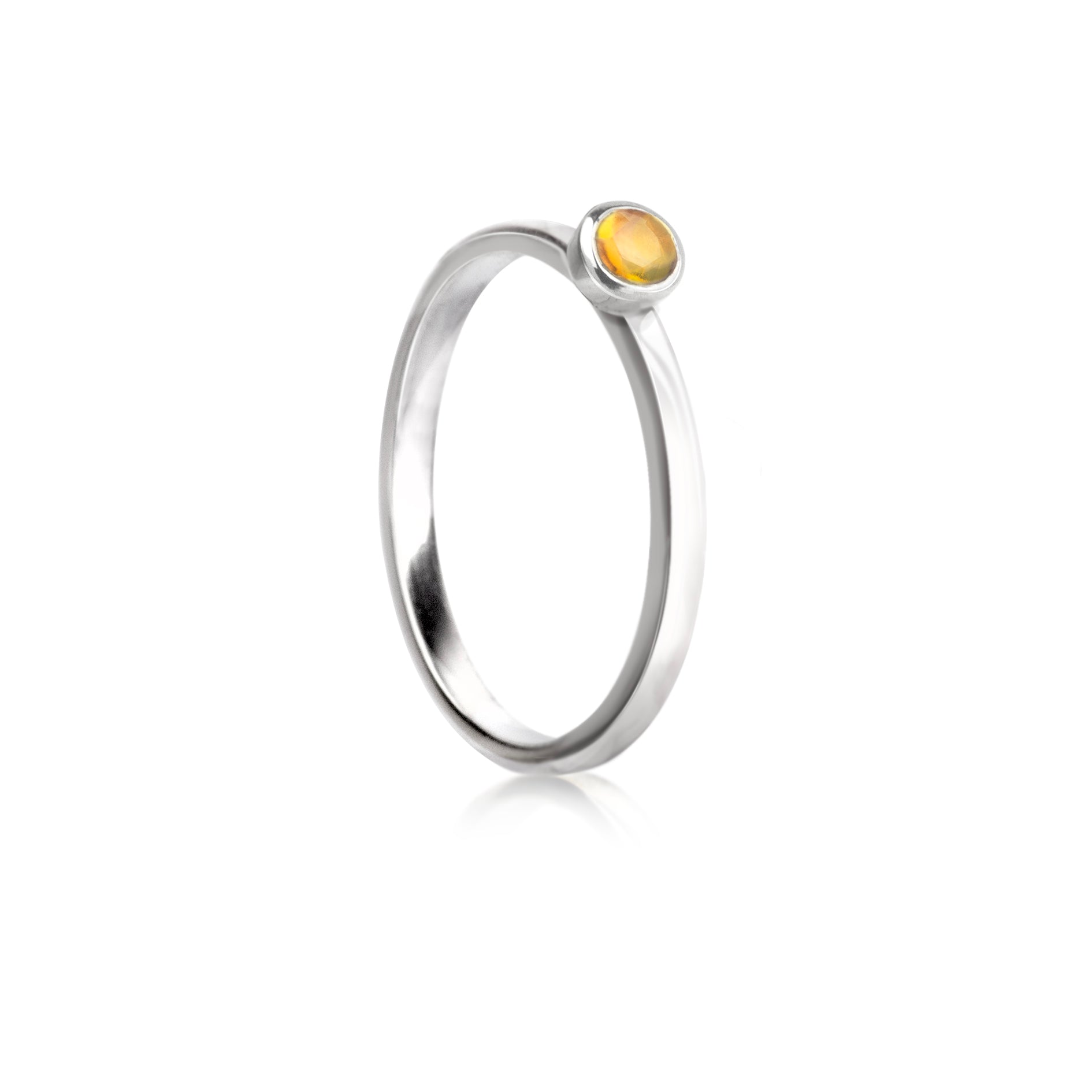 November Birthstone Stackable Ring – Citrine Gemstone in Sterling Silver
