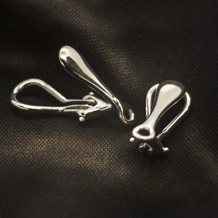 Clip-On Earring Findings for non-pierced ears in 925 Sterling Silver