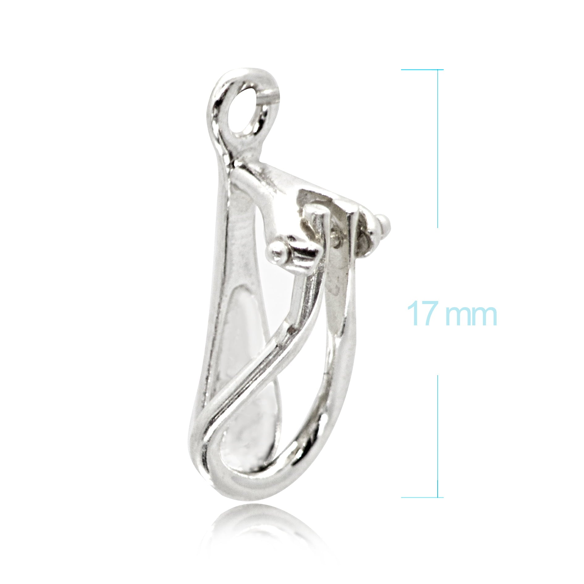 Clip-On Earring Findings for non-pierced ears in 925 Sterling Silver