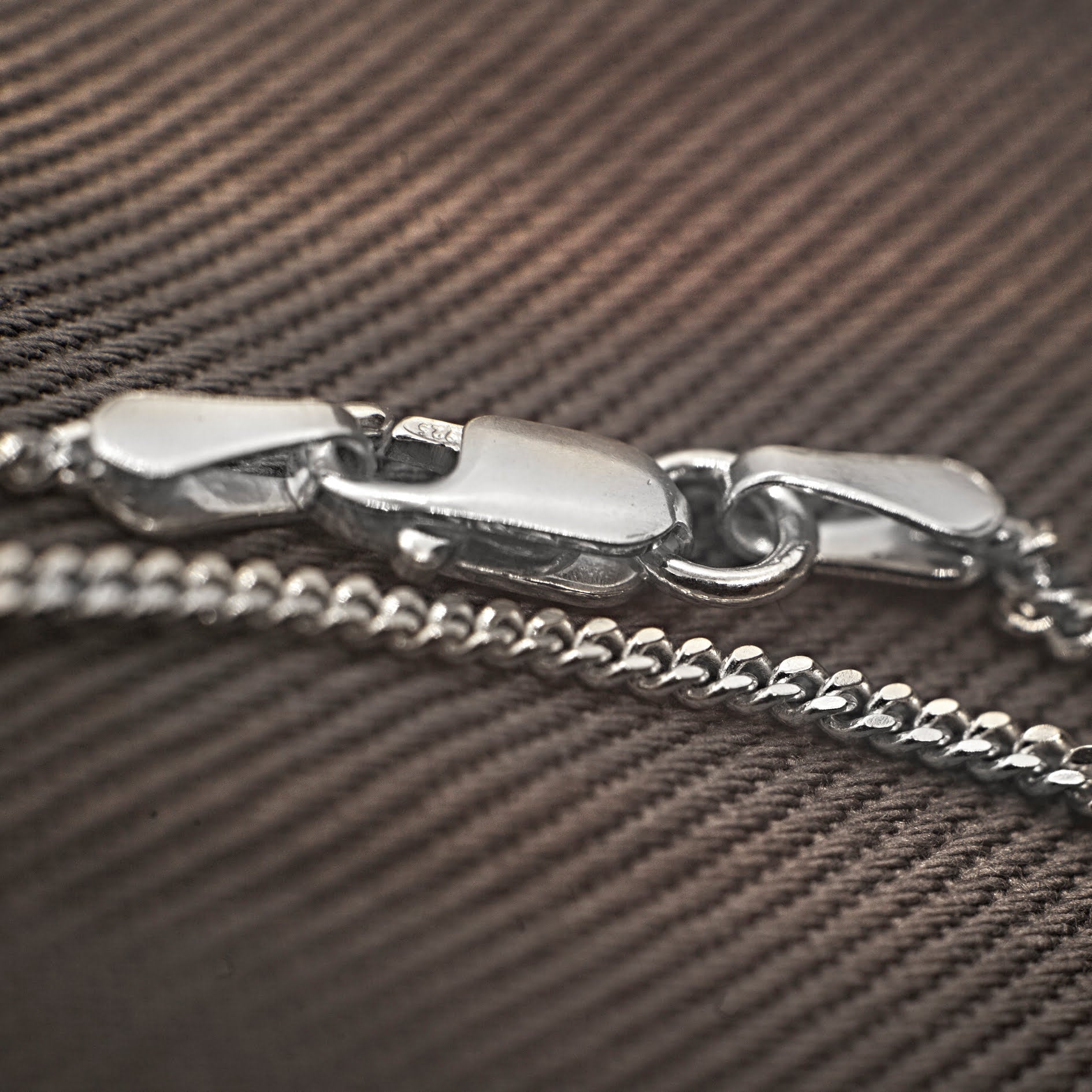 Strong Diamond Cut Curb Chains in Sterling Silver - 16" 18" 20" 24" 30" Length and 1.5mm Thickness