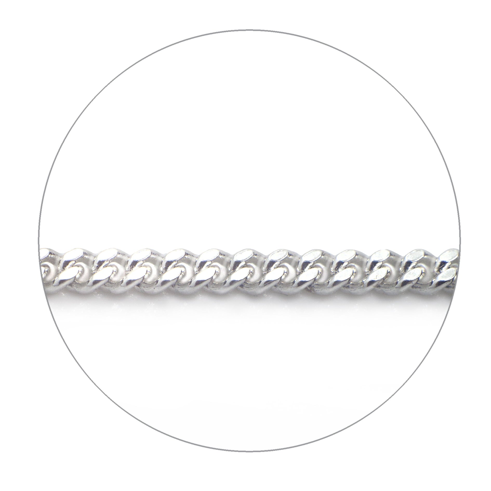 Fine Diamond Cut Curb Chain in Sterling Silver - 14" 16" 18"20" 22" 24" Length