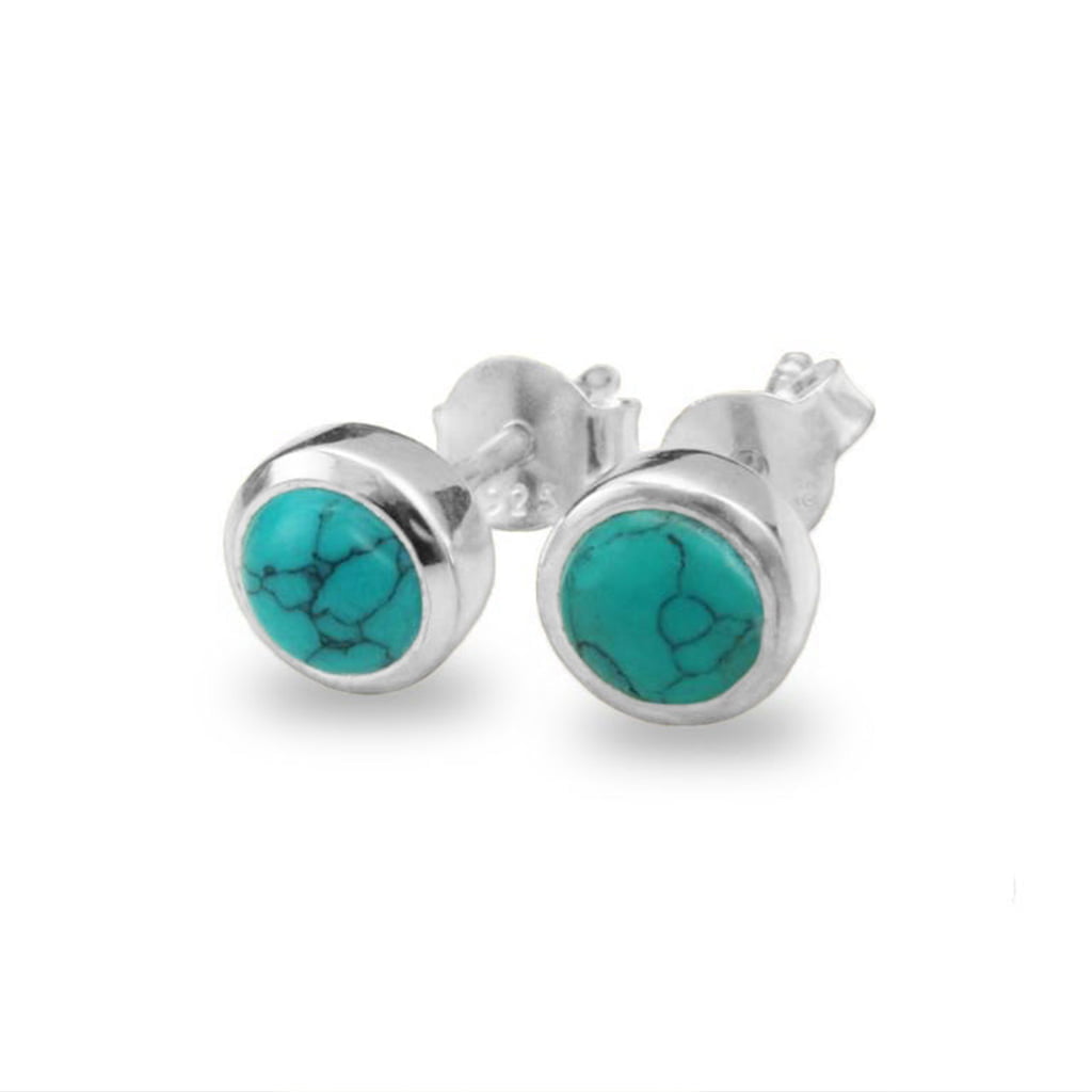 December Birthstone Jewellery Set - Turquoise Studs and Pendant Necklace