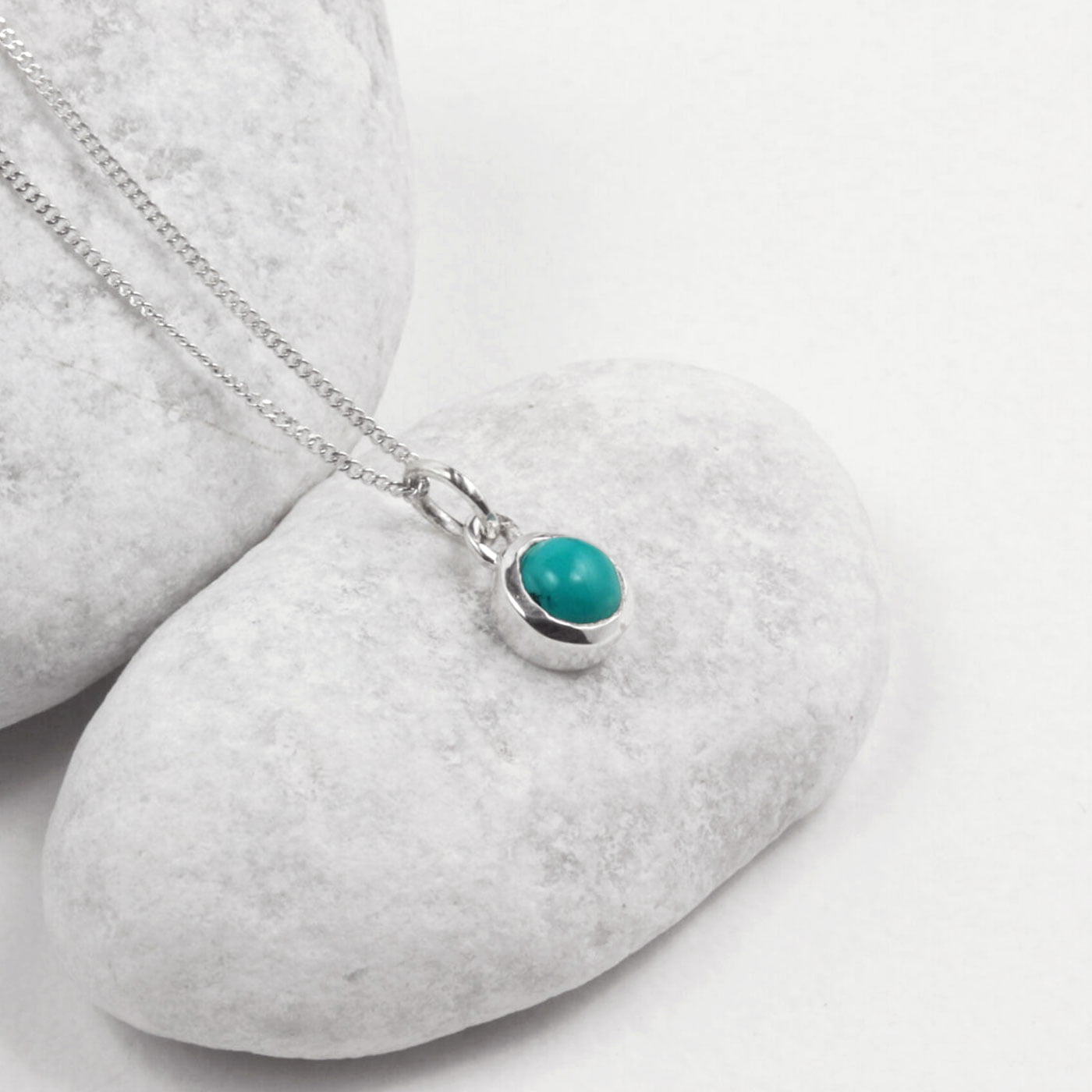December Birthstone Necklace with Turquiose pendant in sterling silver