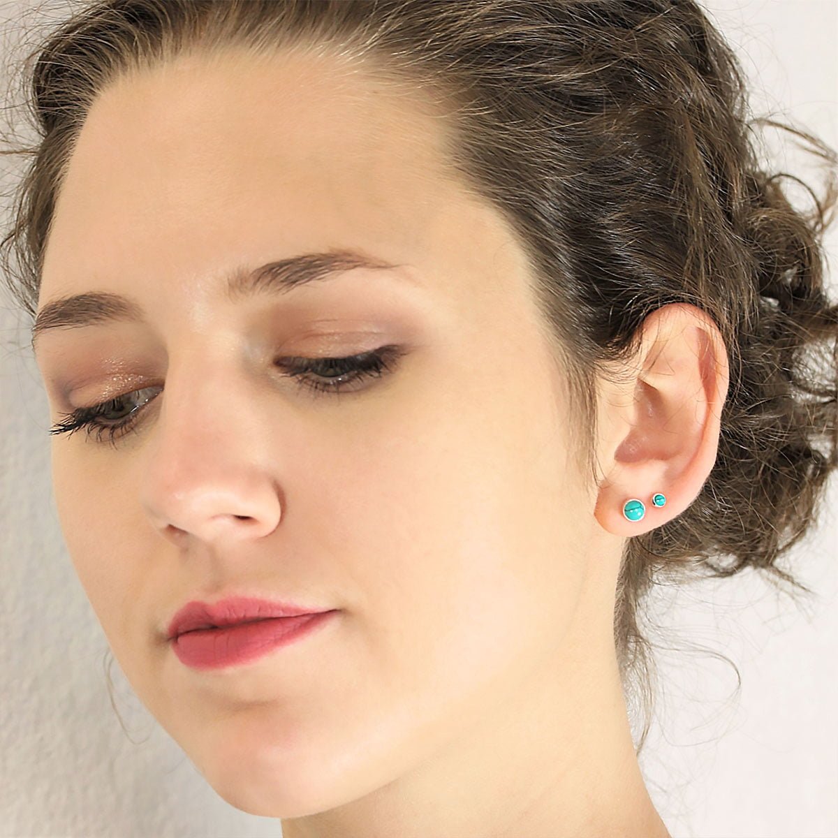 December Birthstone Earrings with Turquiose in sterling silver