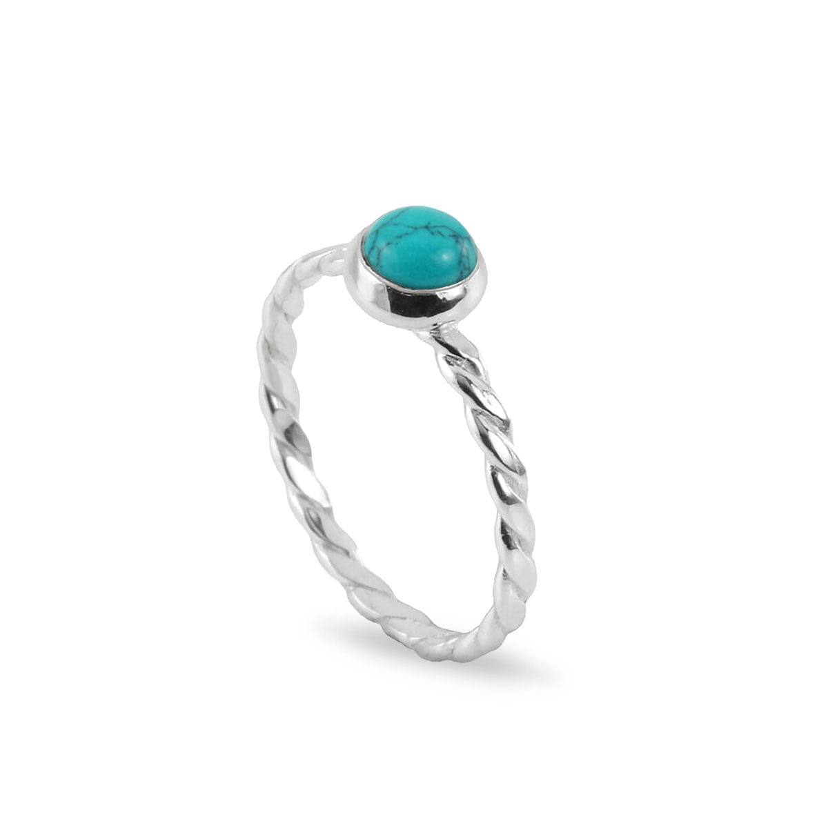 December Birthstone Ring with turquiose in sterling silver