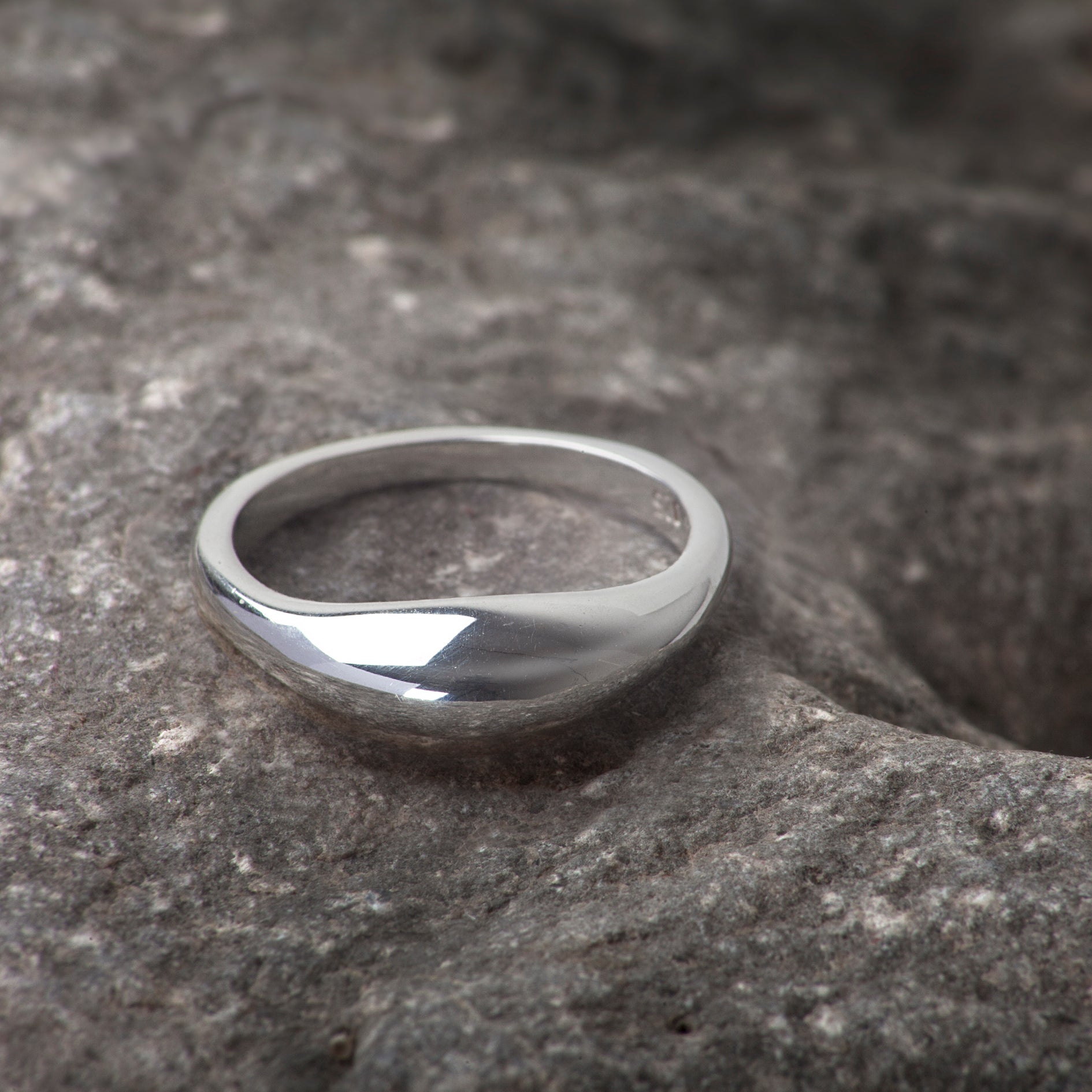 Plain Dome Signet Ring in Sterling Silver